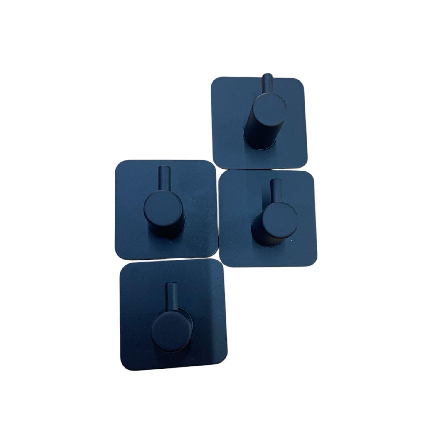 Pack de 4 Ganchos Adhesivos Impermeables - Color Negro-4