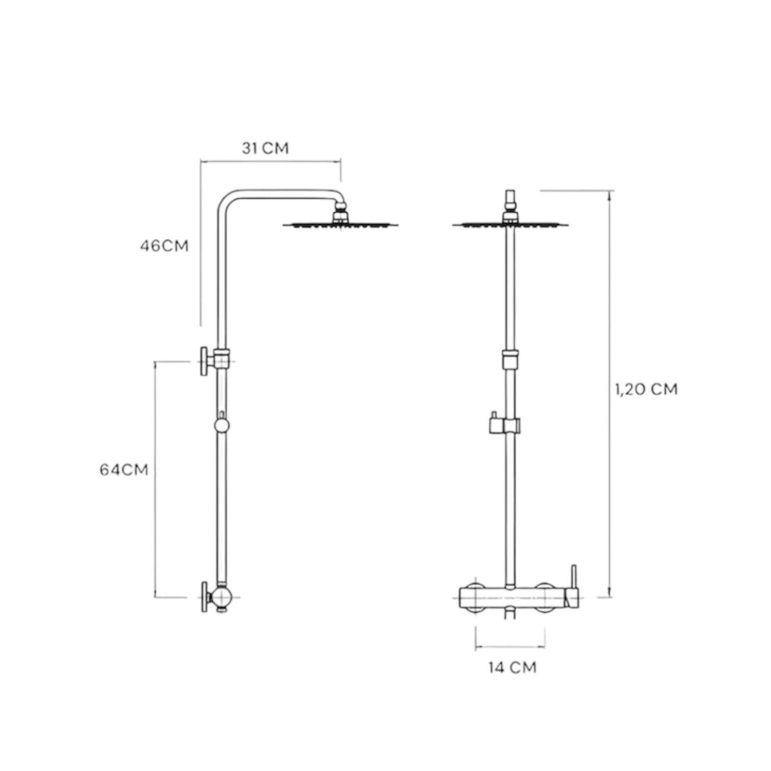 Columna de Ducha Negra Qatarshop – Kit Completo con Mango Ducha Hidromasaje-6