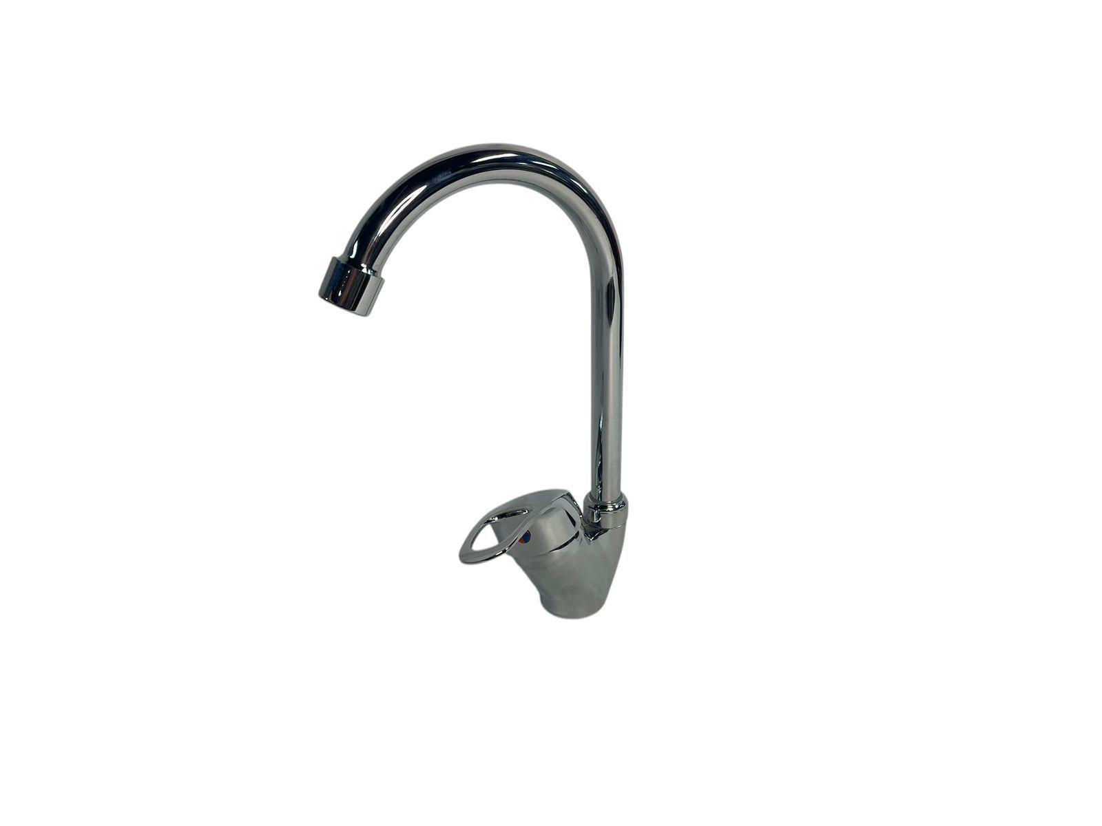 Grifo Monomando para Cocina tipo Cisne Acero Inoxidable -Alday-4