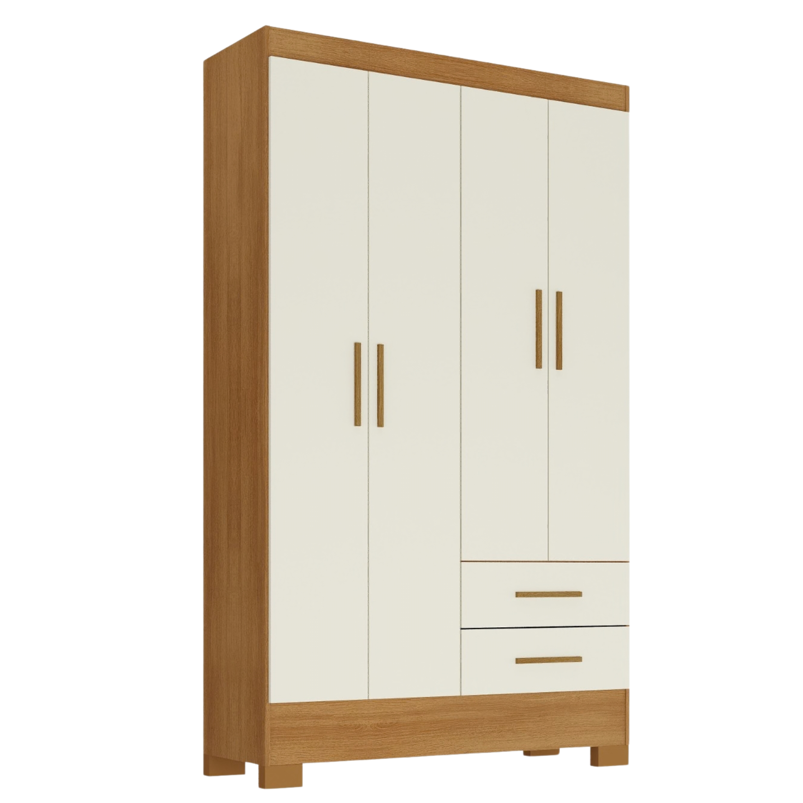 Closet Cafe Canela Blanco Off White 4 puertas 2 cajones-0