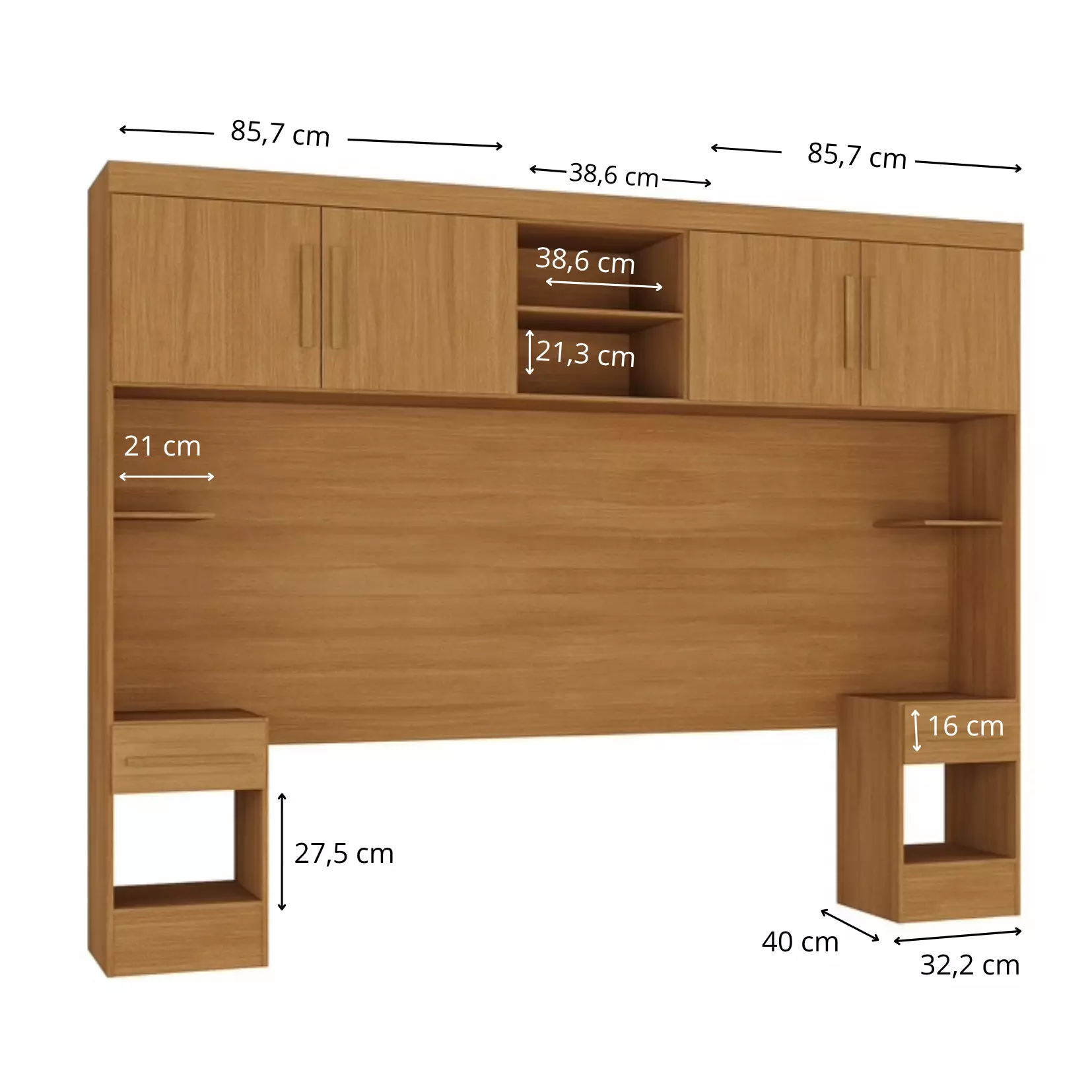 Set Muebles Dormitorio trasera 4puertas 2nichos 2veladores Caf Para todo tamao de camas-7