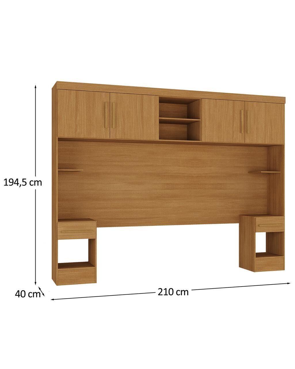 Set Muebles Dormitorio trasera 4puertas 2nichos 2veladores Caf Para todo tamao de camas-6