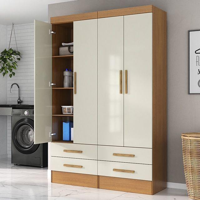Combo 2 Closet 2puertas 2cajones Caf Blanco Offwhite con posibilidad de uni n y 4opciones de armado-5