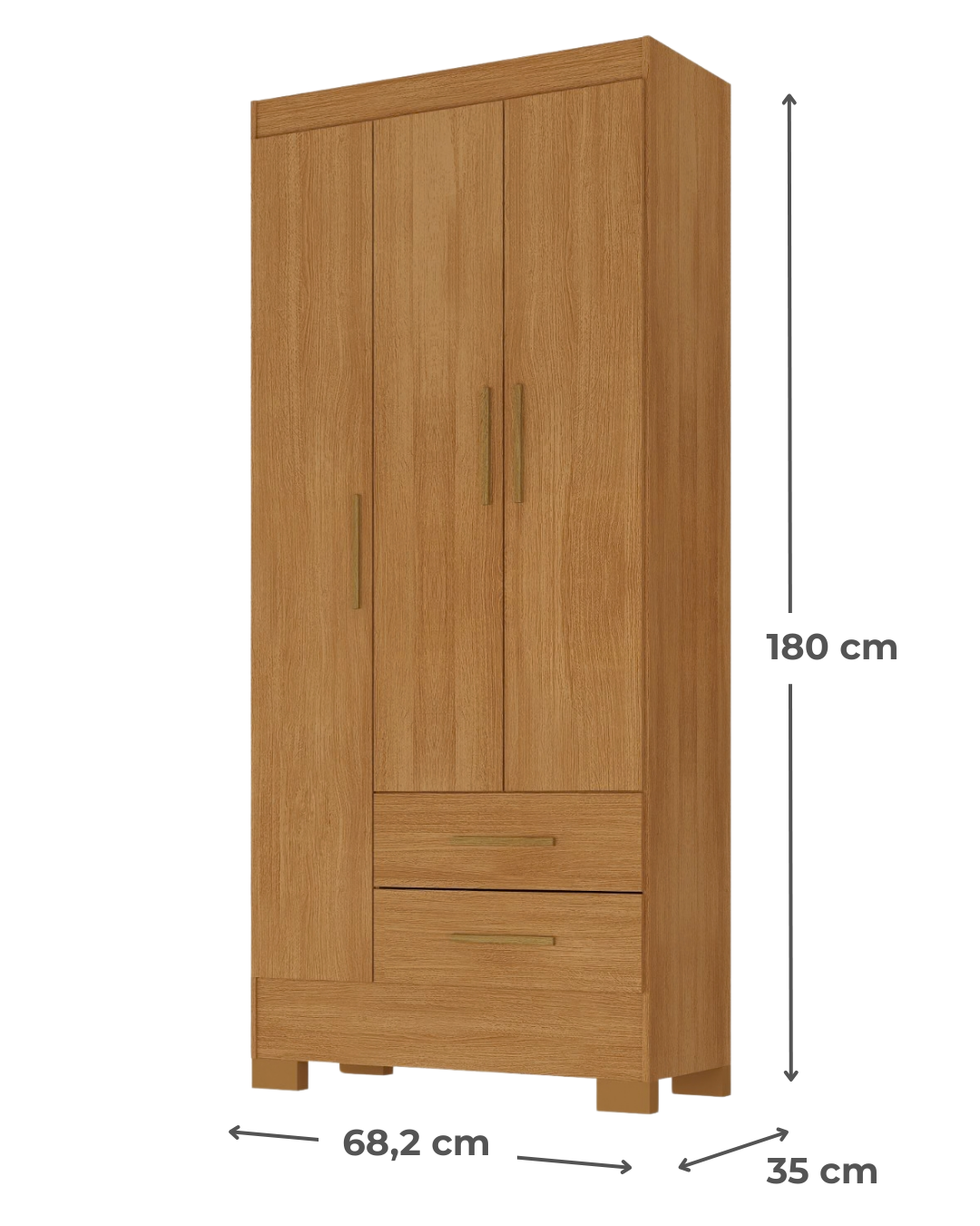 Combo Closet 3 puertas 2 cajones Comoda 5 cajones Velador 1 cajon Cafe Canela-3