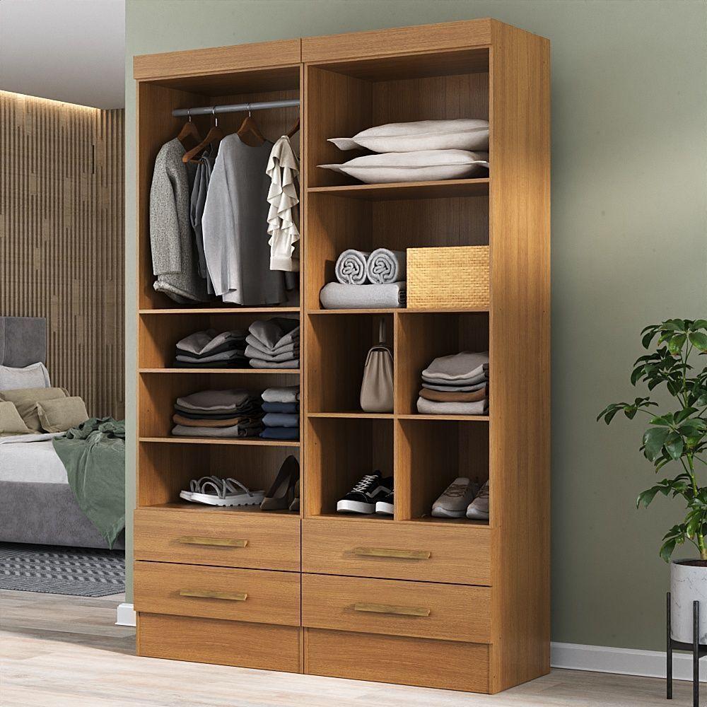 Combo 2 Closet 2 puertas 2 cajones Cafe 4 opciones de armado interior-4