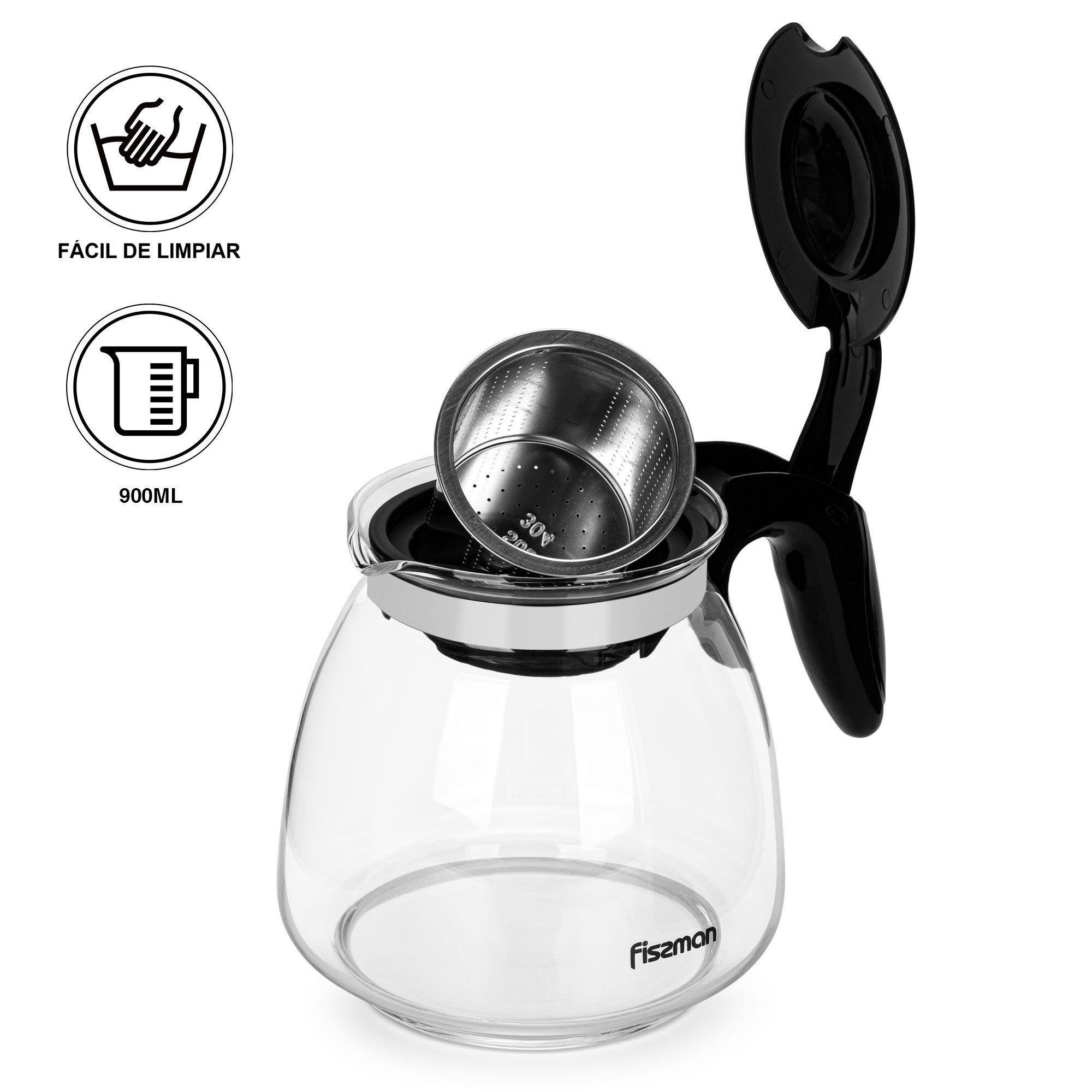 Tetera de Vidrio con Infusor Central 900 ml Fissman-3