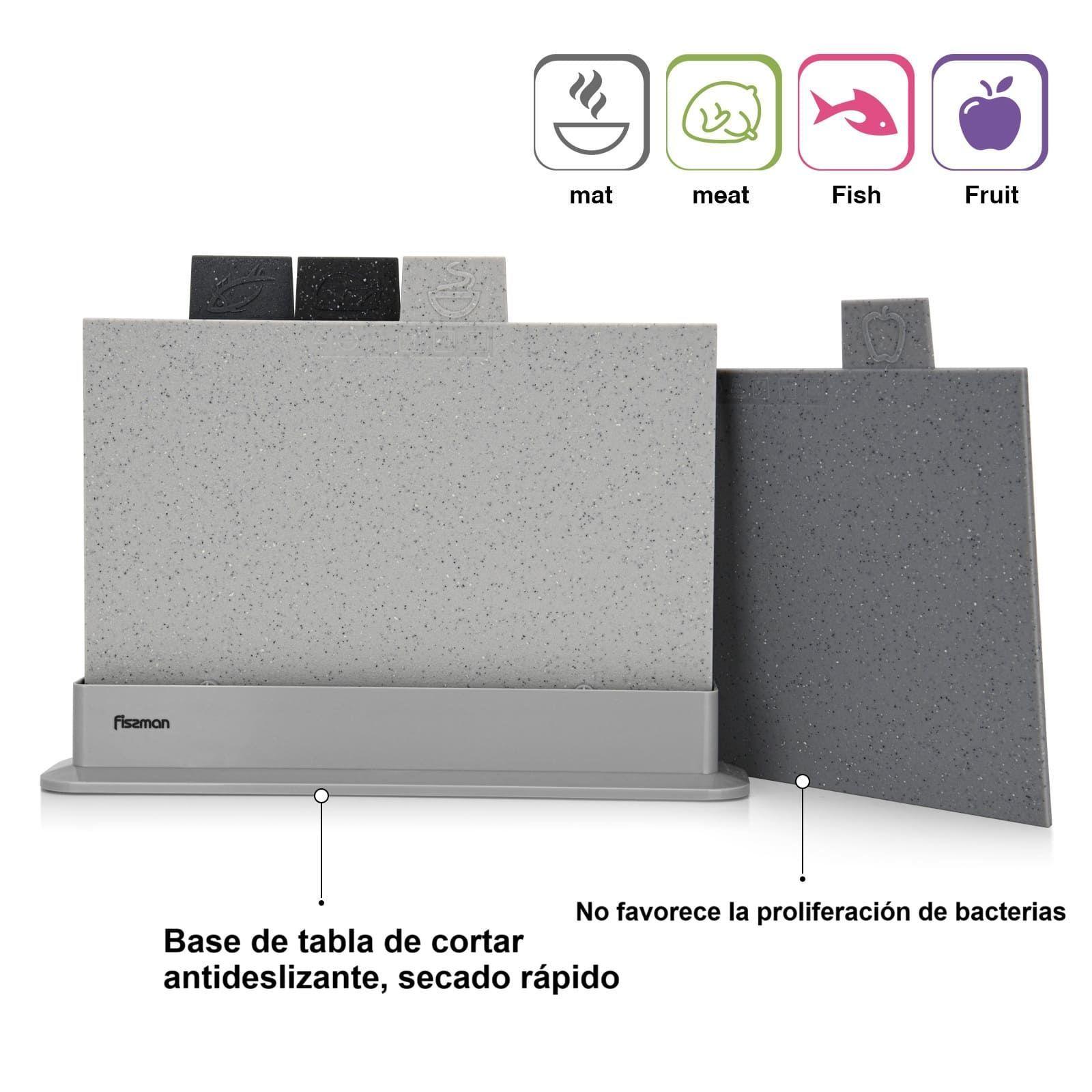 Set Tablas de Cortar 4 piezas Base sujetadora 29x22 5 cm Fissman-2