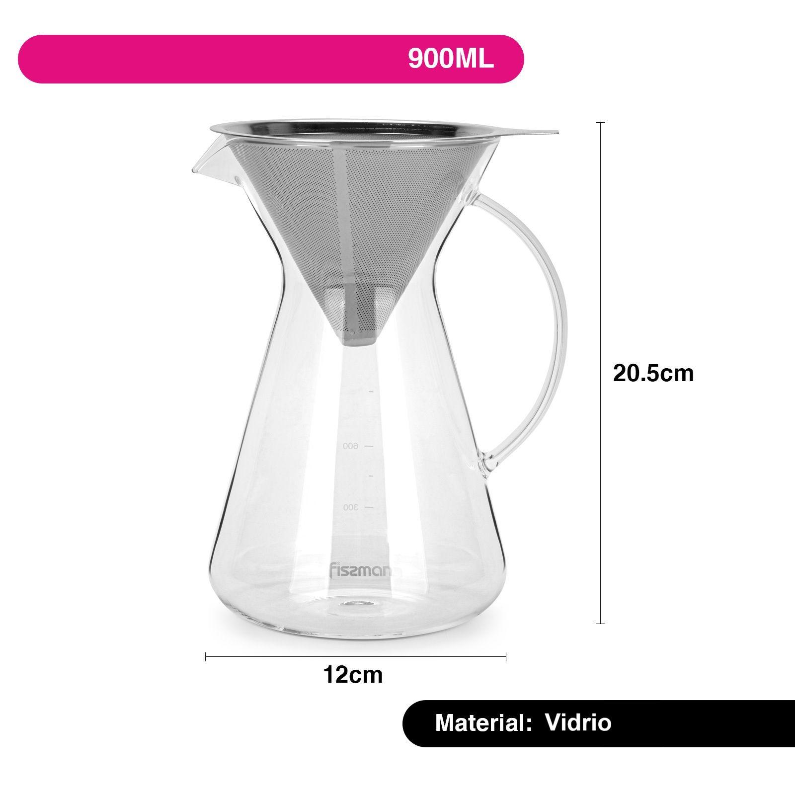 Cafetera Manual Pour Over 900ml Filtro De Acero Fissman-1
