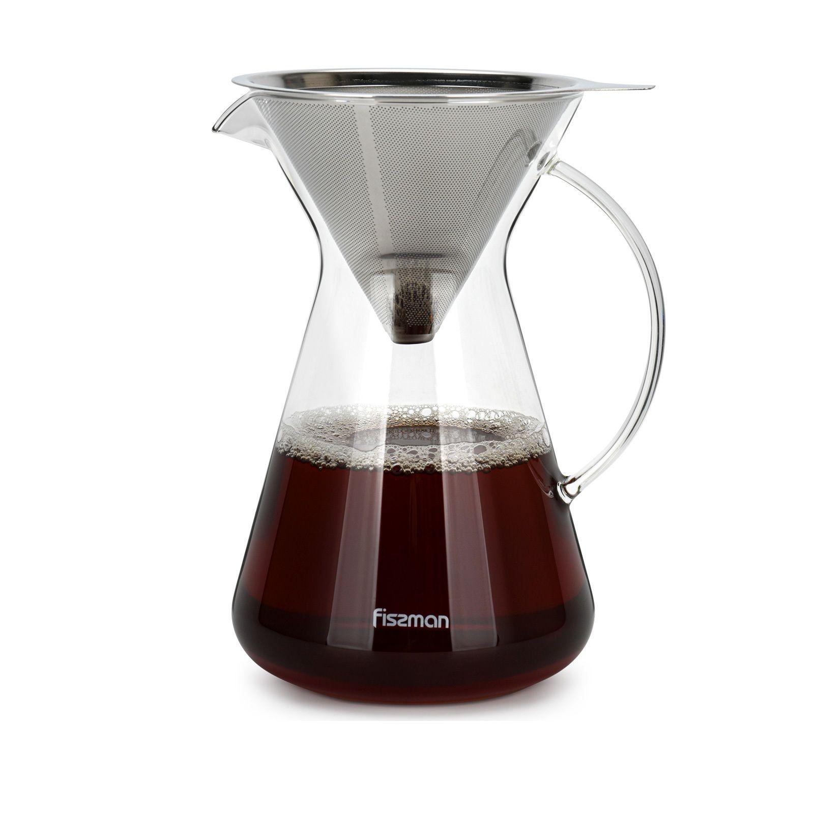 Cafetera Manual Pour Over 900ml Filtro De Acero Fissman-3