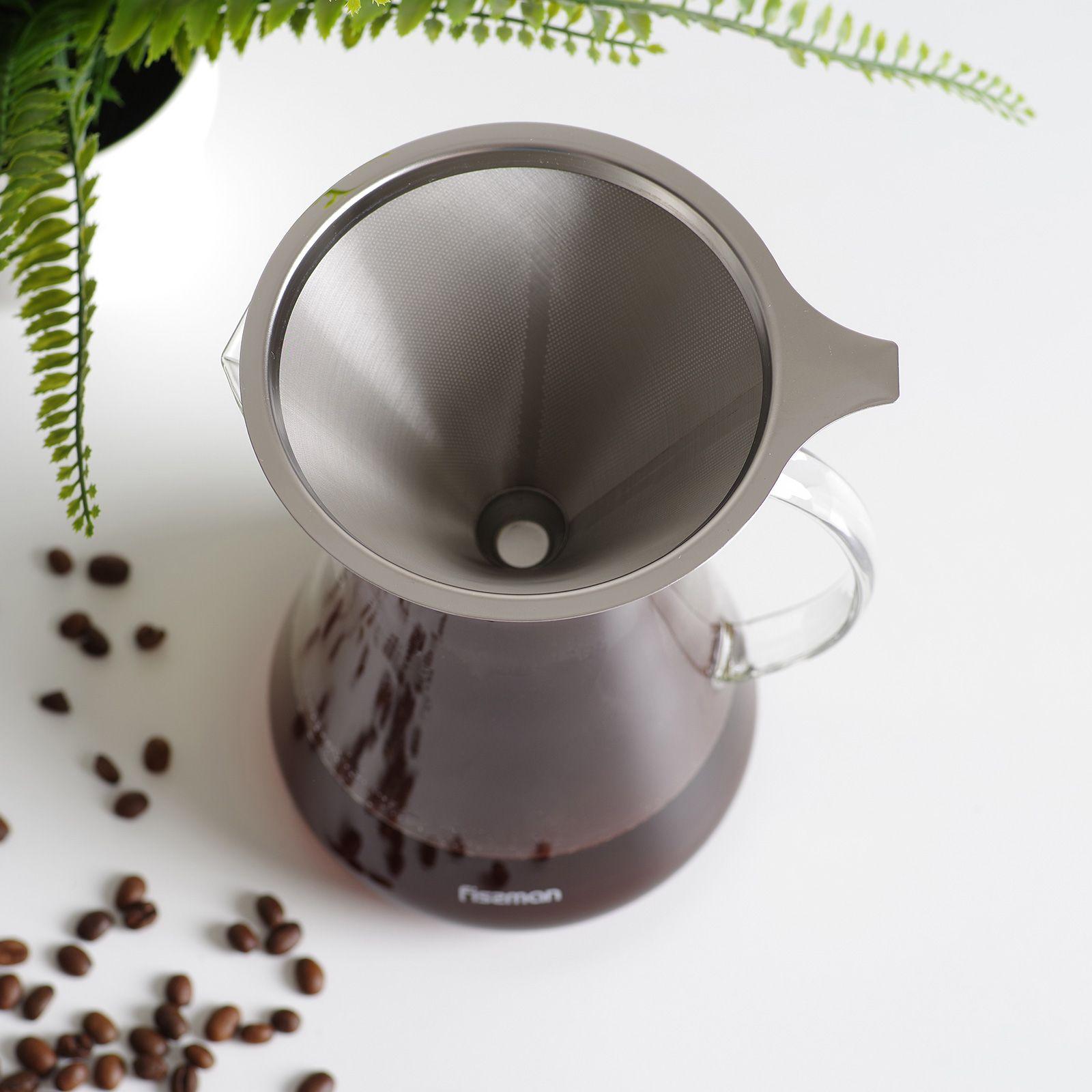 Cafetera Manual Pour Over 900ml Filtro De Acero Fissman-5