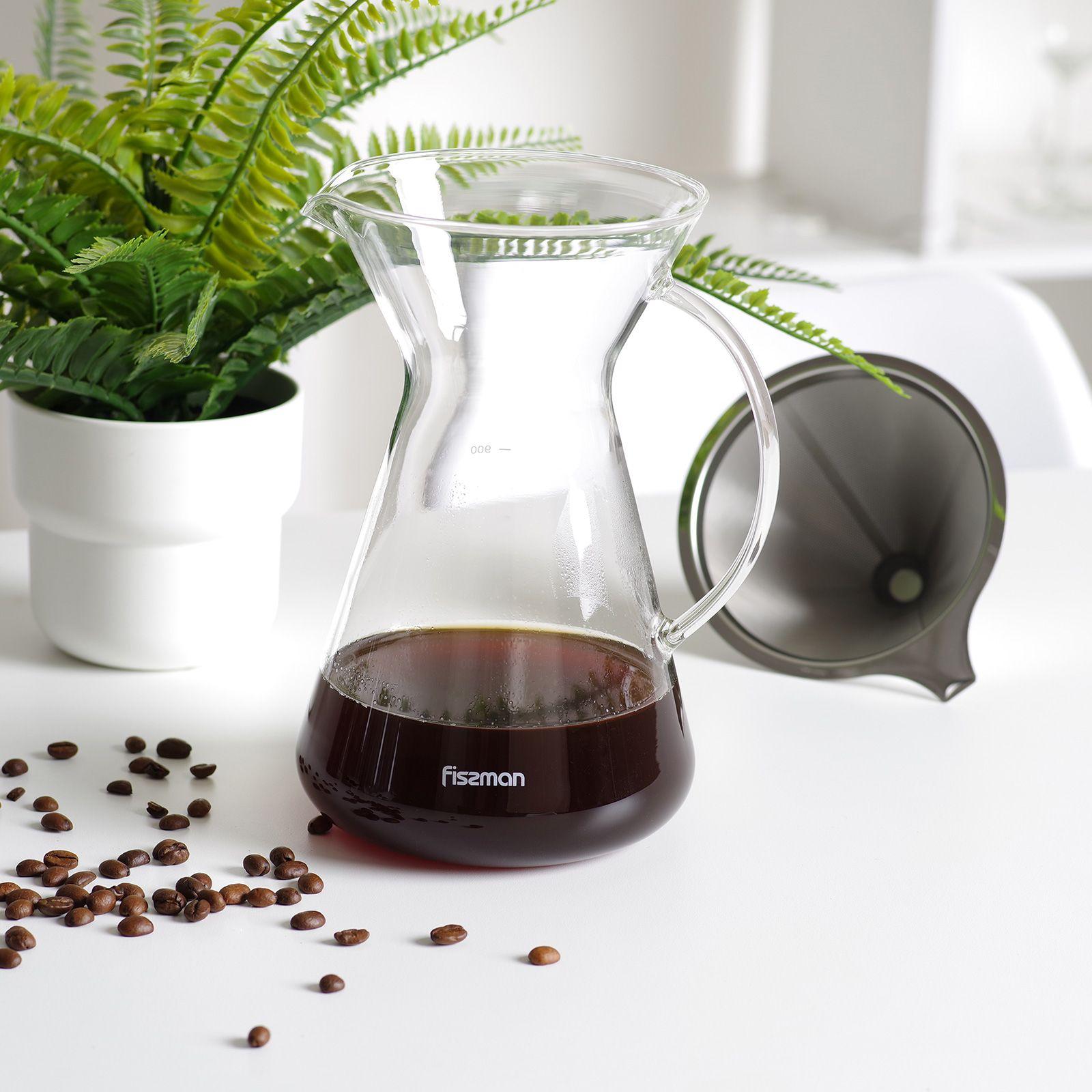 Cafetera Manual Pour Over 900ml Filtro De Acero Fissman-6