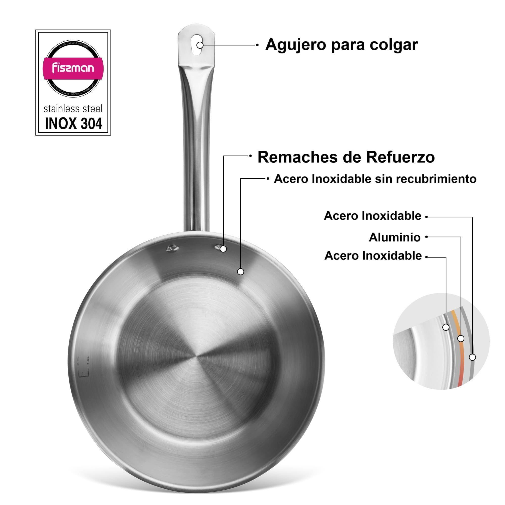 Sartén Professional Acero Inoxidable 28x6 5 cm Fissman-2