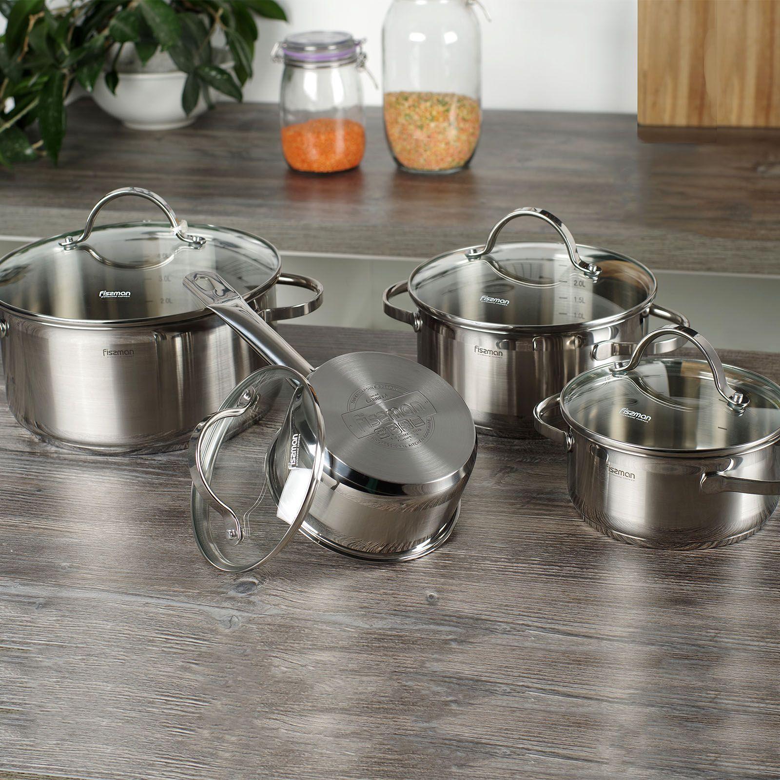 Batería Set De Cocina Ollas Gabriela 8 Piezas Fissman-0