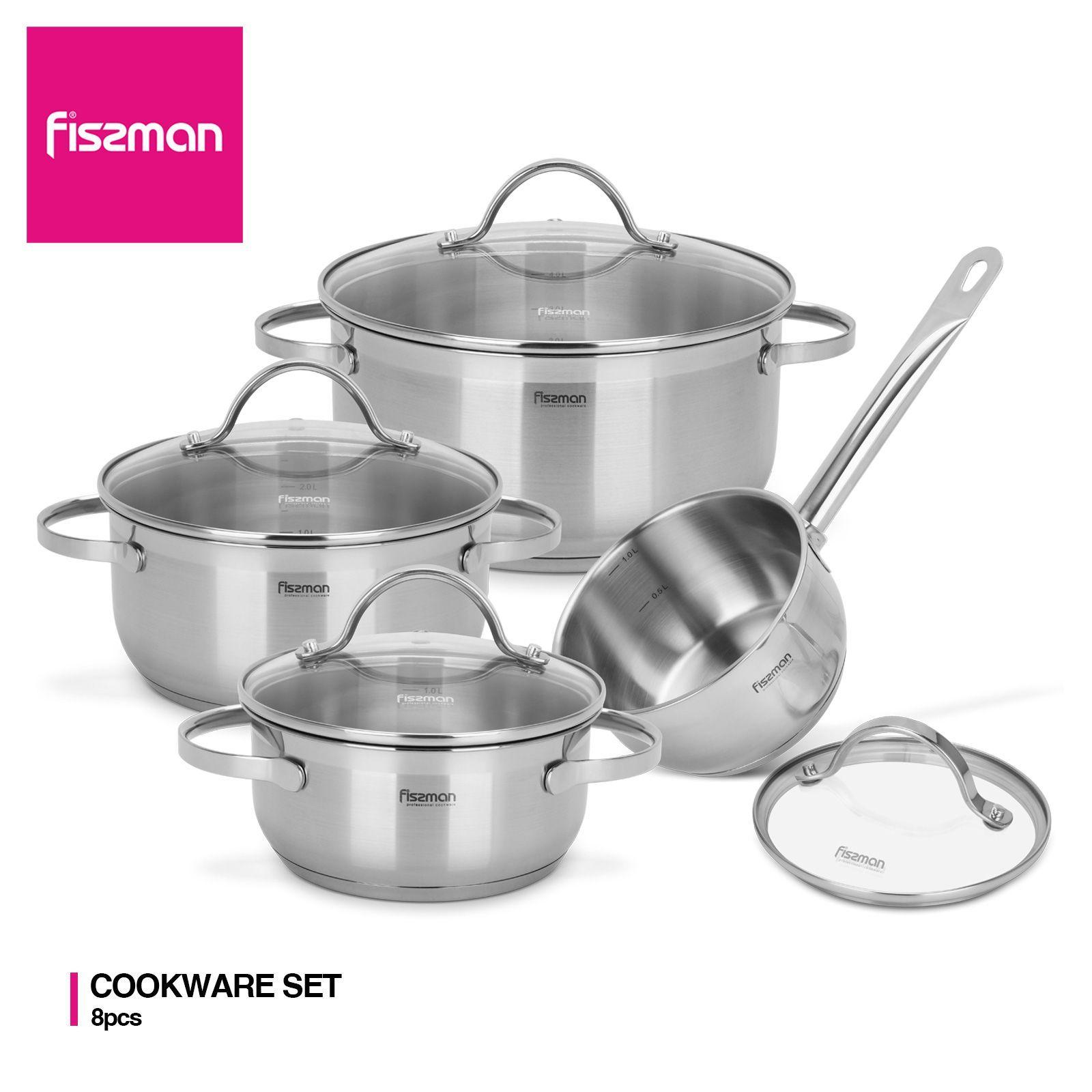 Batería Set De Cocina Ollas Gabriela 8 Piezas Fissman-4