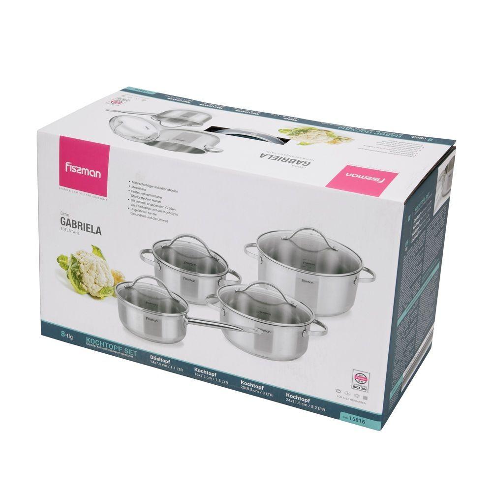Batería Set De Cocina Ollas Gabriela 8 Piezas Fissman-6