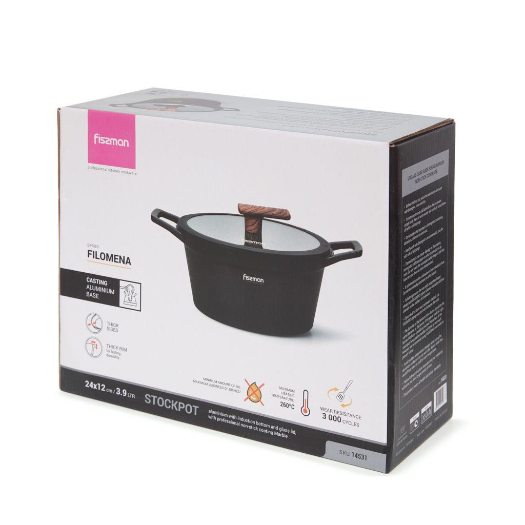 Olla Antiadherente Filomena Con Tapa De Cristal 3.9 litros Fissman-9