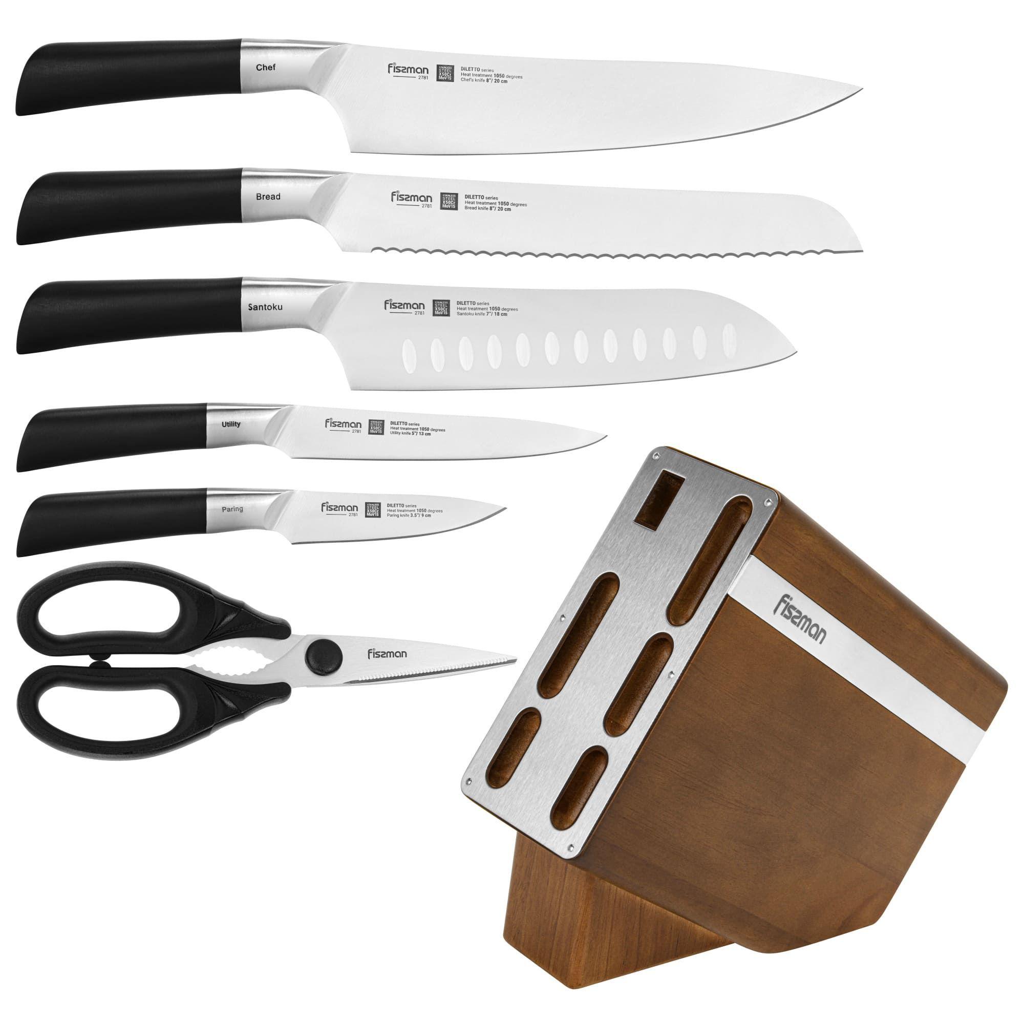 Set de 6 cuchillos Diletto Tijeras y Base Madera Fissman-4