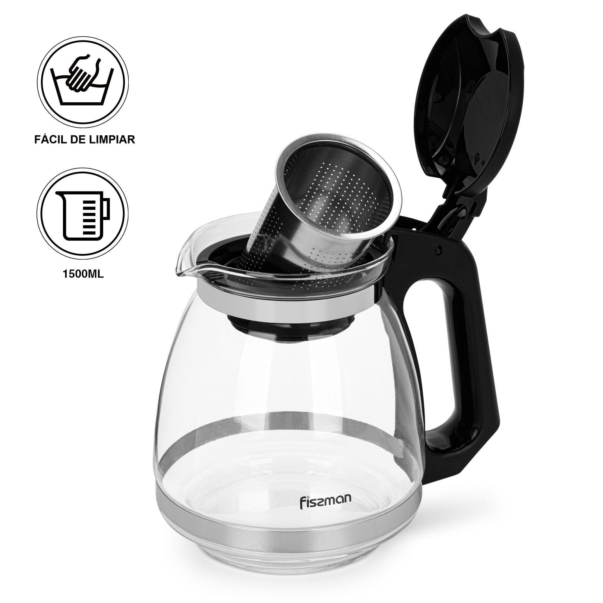 Tetera de Vidrio con Infusor Central 1500 ml Fissman-3