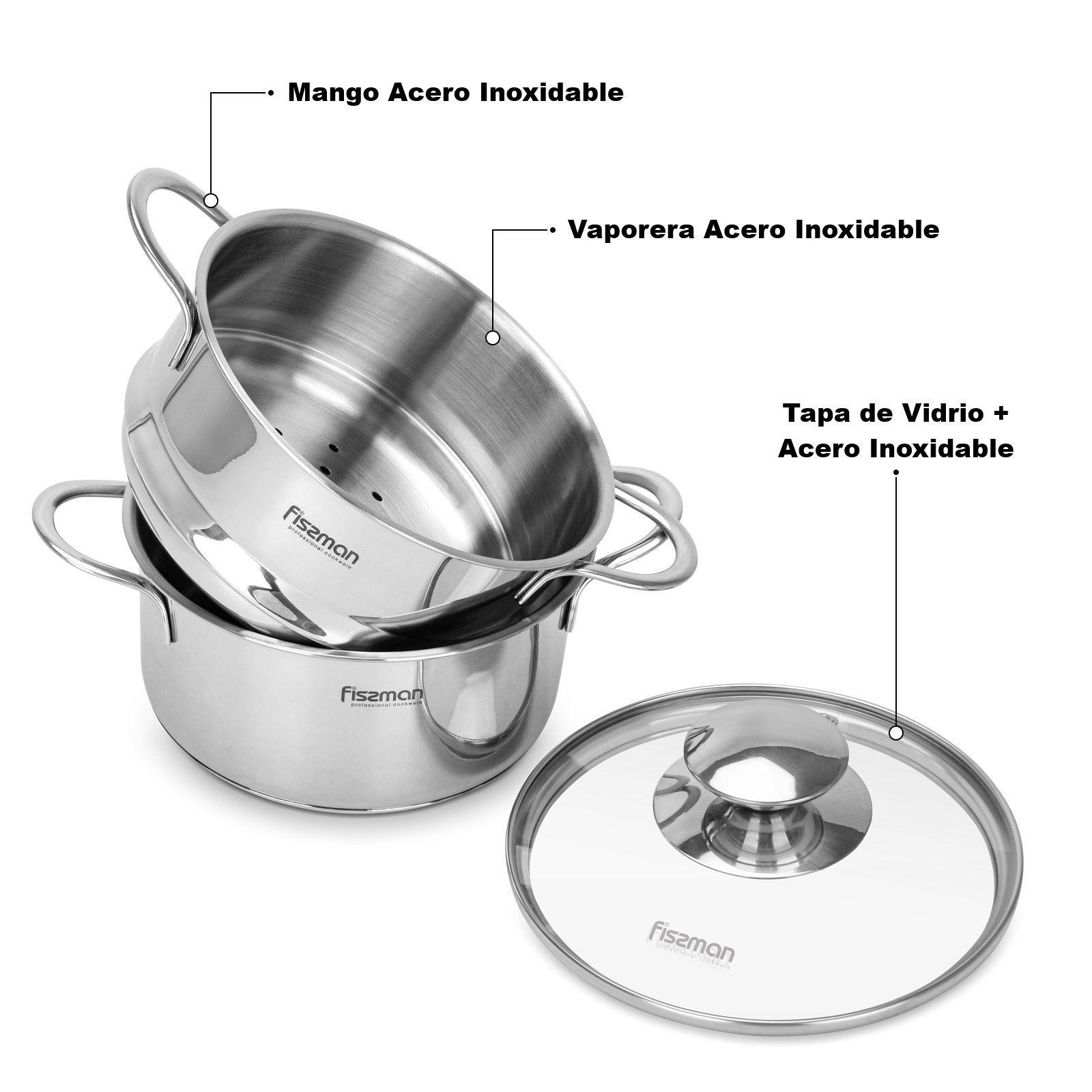 Mini Vaporera Bambino 1 1 litros de Acero Inoxidable fondo de inducción Fissman-5