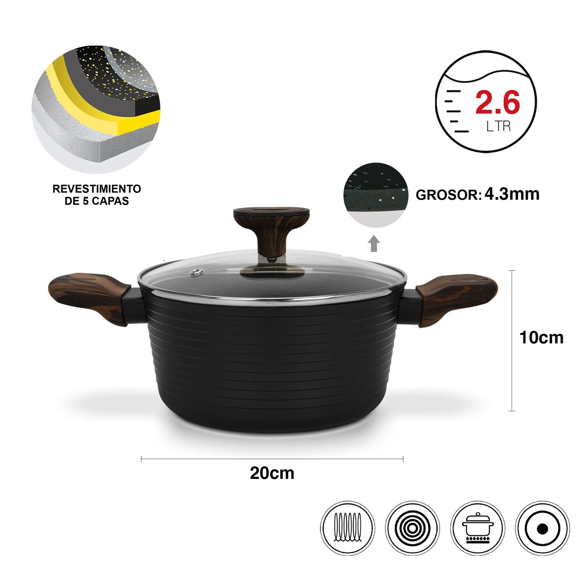 Olla Antiadherente Cuisine Tapa De Cristal 2.6 litros Fissman-3