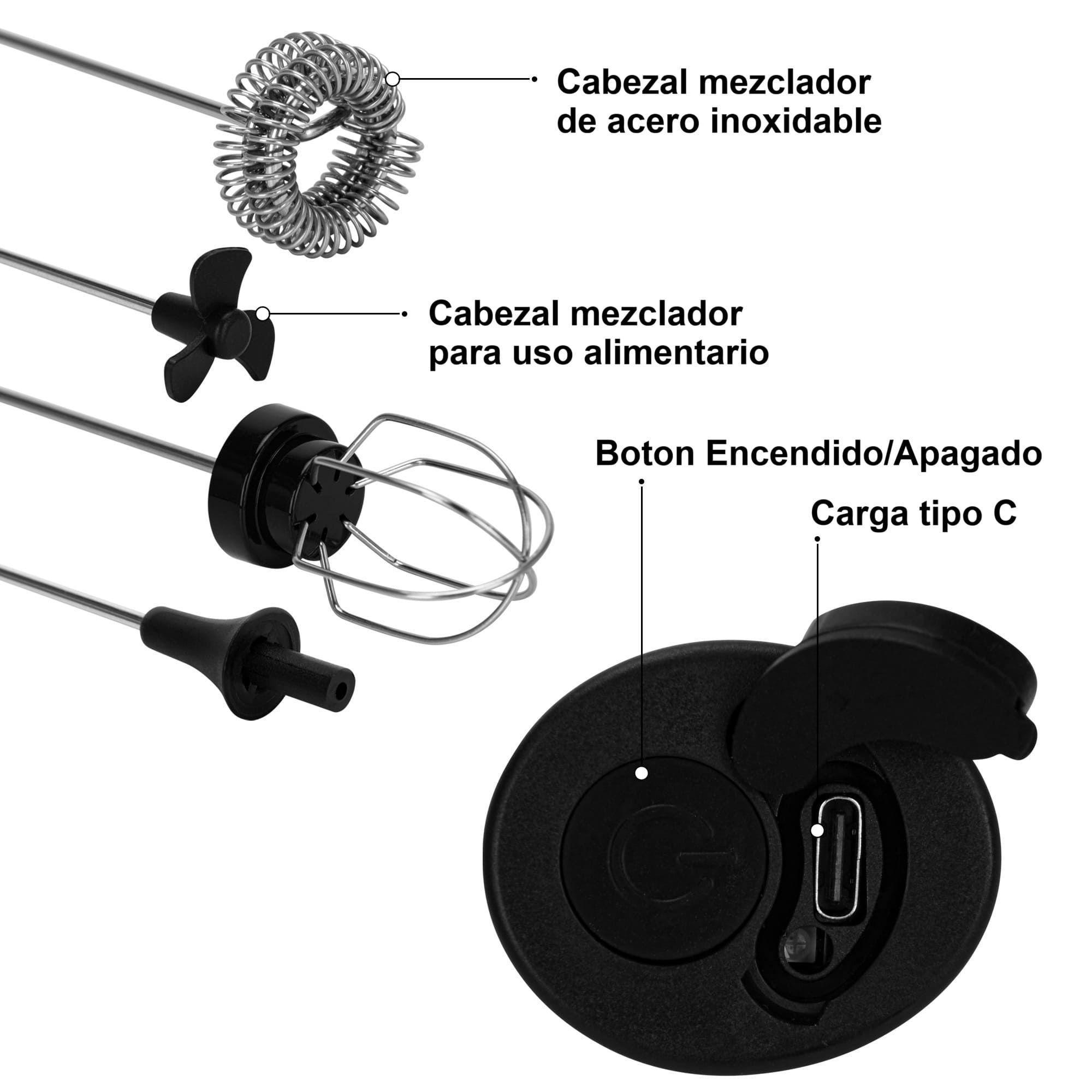 Mini Espumador Batidor Negro Portátil USB Fissman-2