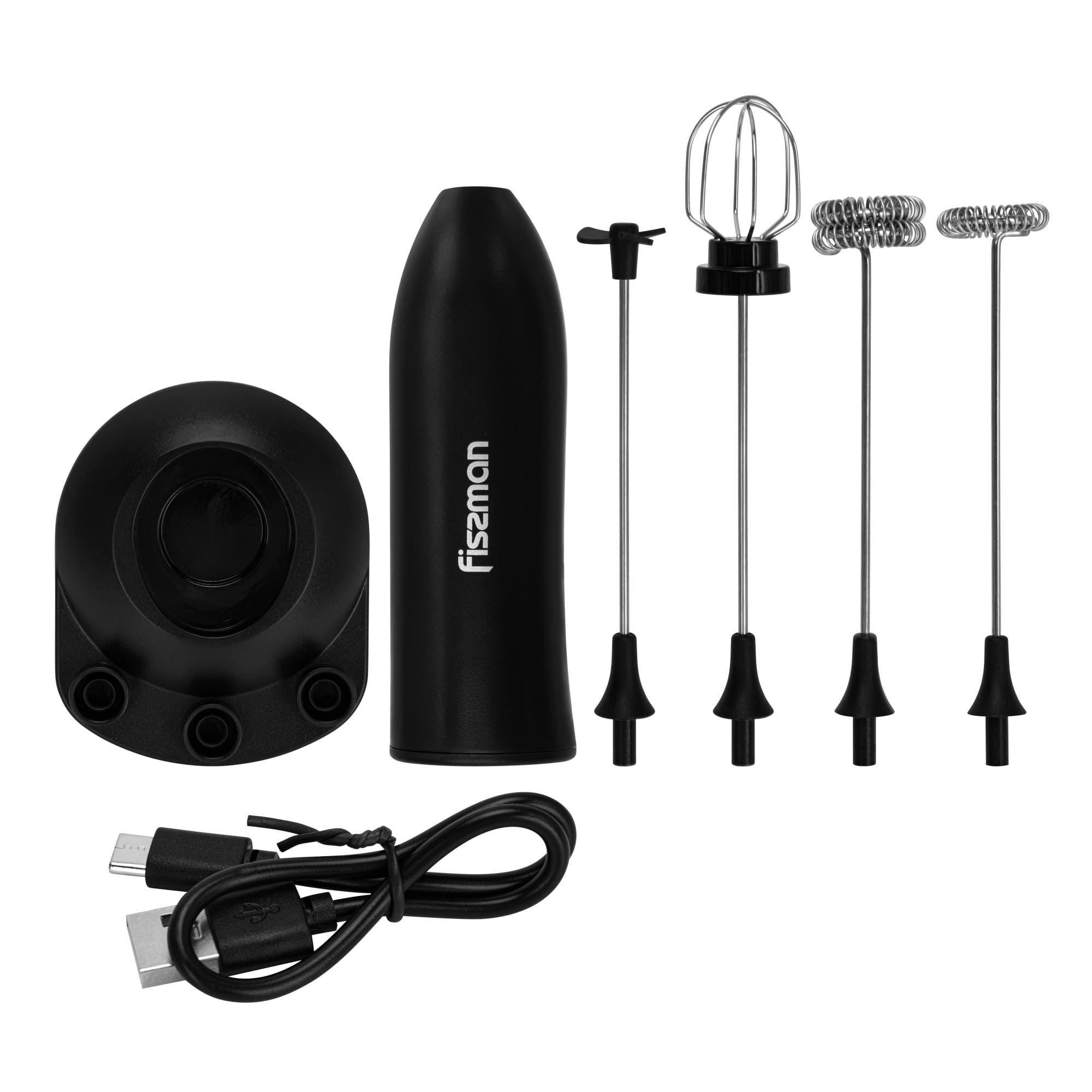 Mini Espumador Batidor Negro Portátil USB Fissman-4