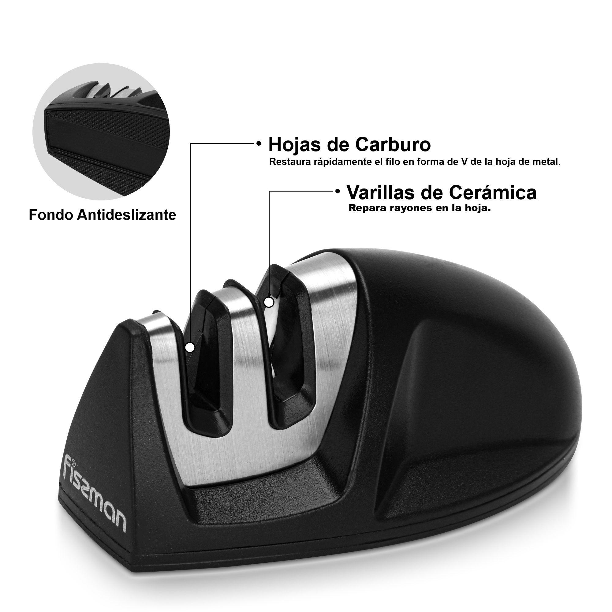 Set 4 cuchillos de cocina Kendo + Afilador y Barra magnética Fissman-3
