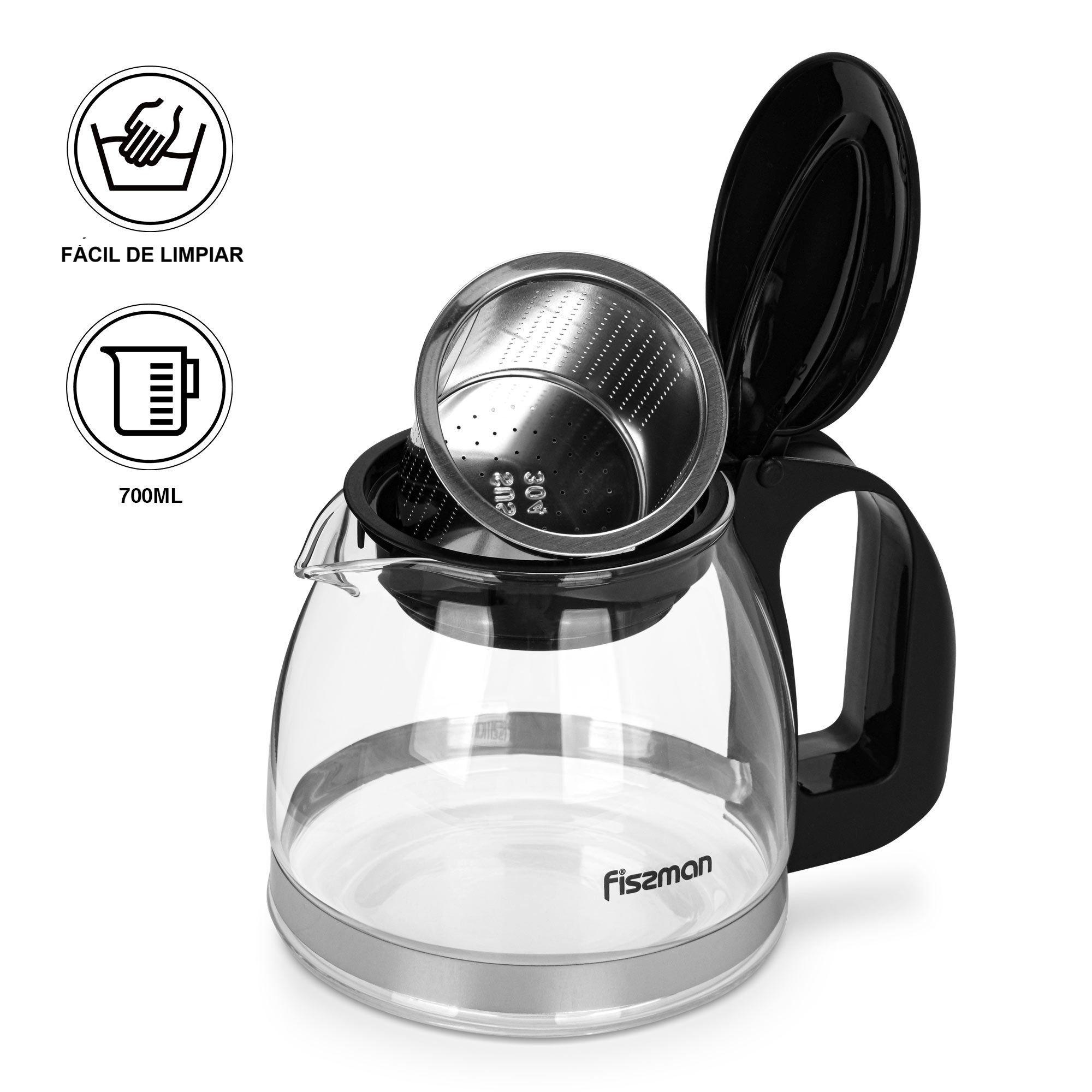 Tetera de Vidrio con Infusor Cental 700 ml Fissman-3