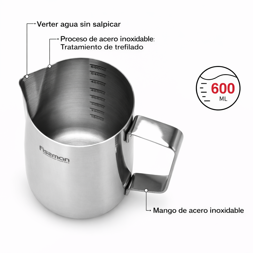 Jarra de Leche Acero Inoxidable 600ml Fissman-3