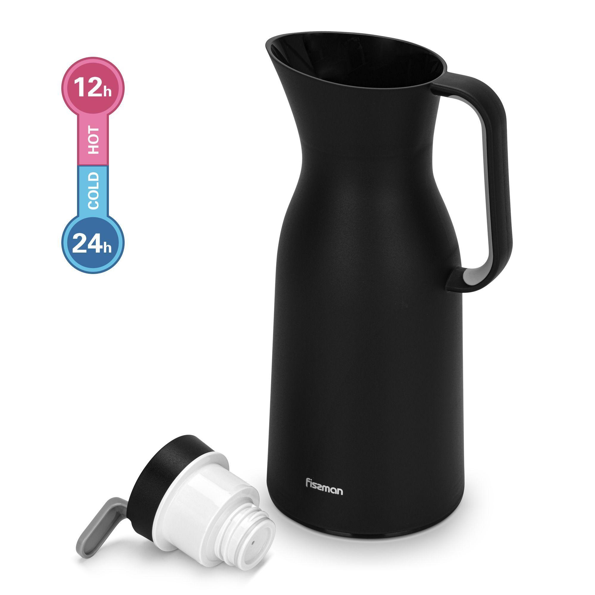 Thermo Jarra 1000 ml Negro Con Revestimiento De Vidrio Fissman-4