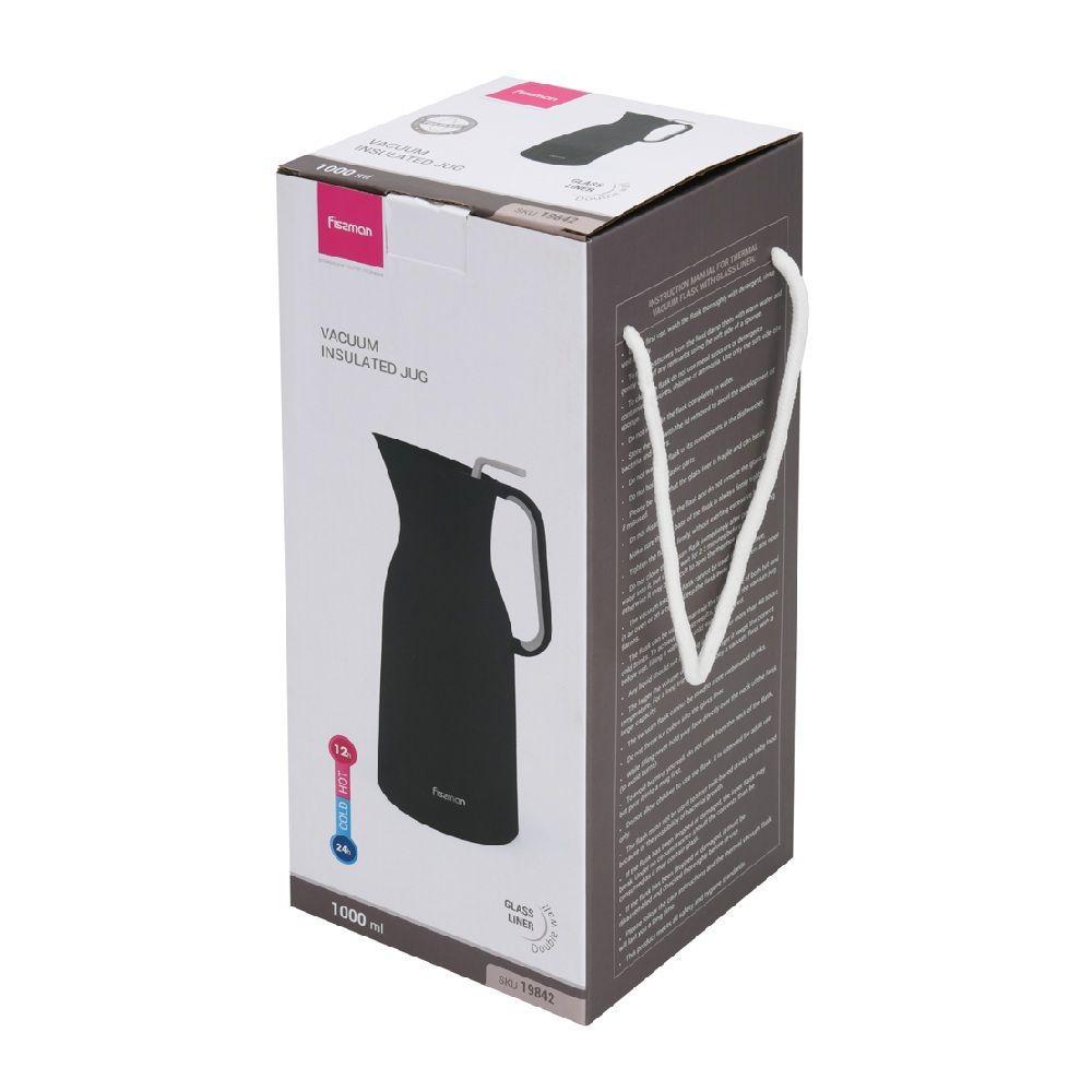 Thermo Jarra 1000 ml Negro Con Revestimiento De Vidrio Fissman-6