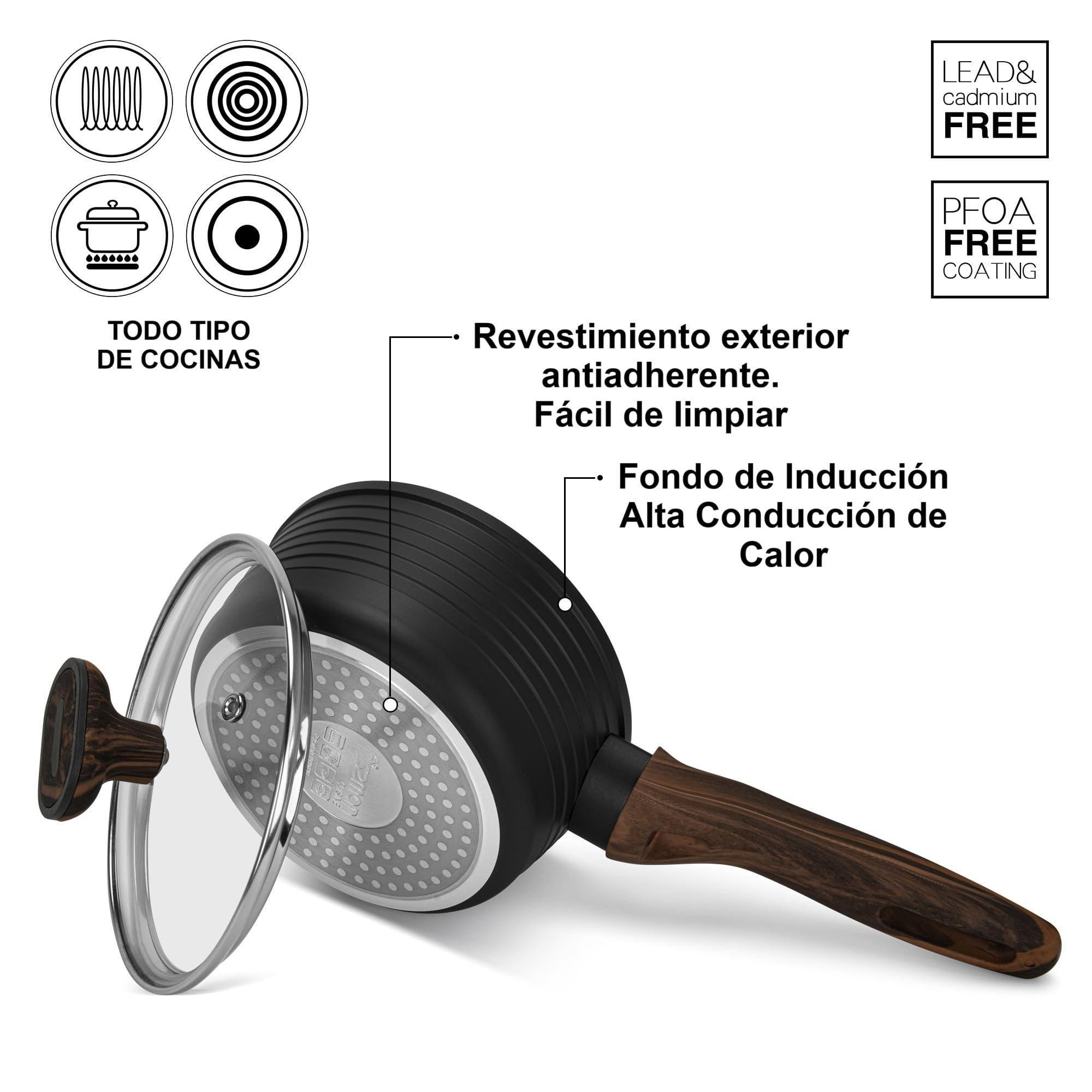 Cacerola Antiadherente Cuisine con Fondo de Inducción 1.3 Litros Fissman-2