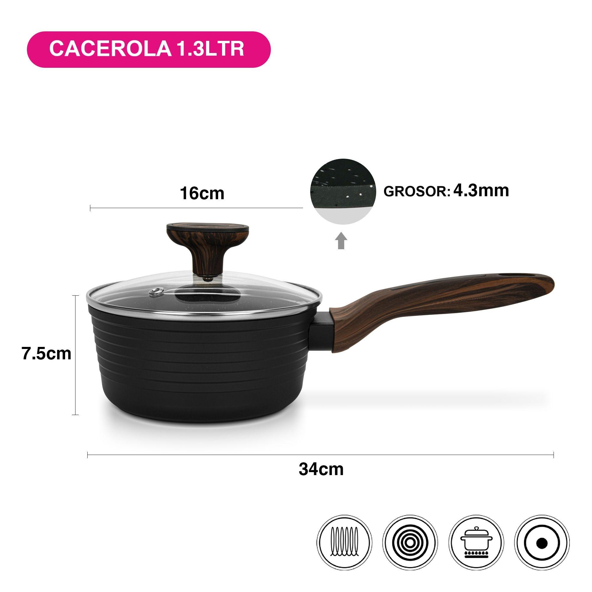 Cacerola Antiadherente Cuisine con Fondo de Inducción 1.3 Litros Fissman-3