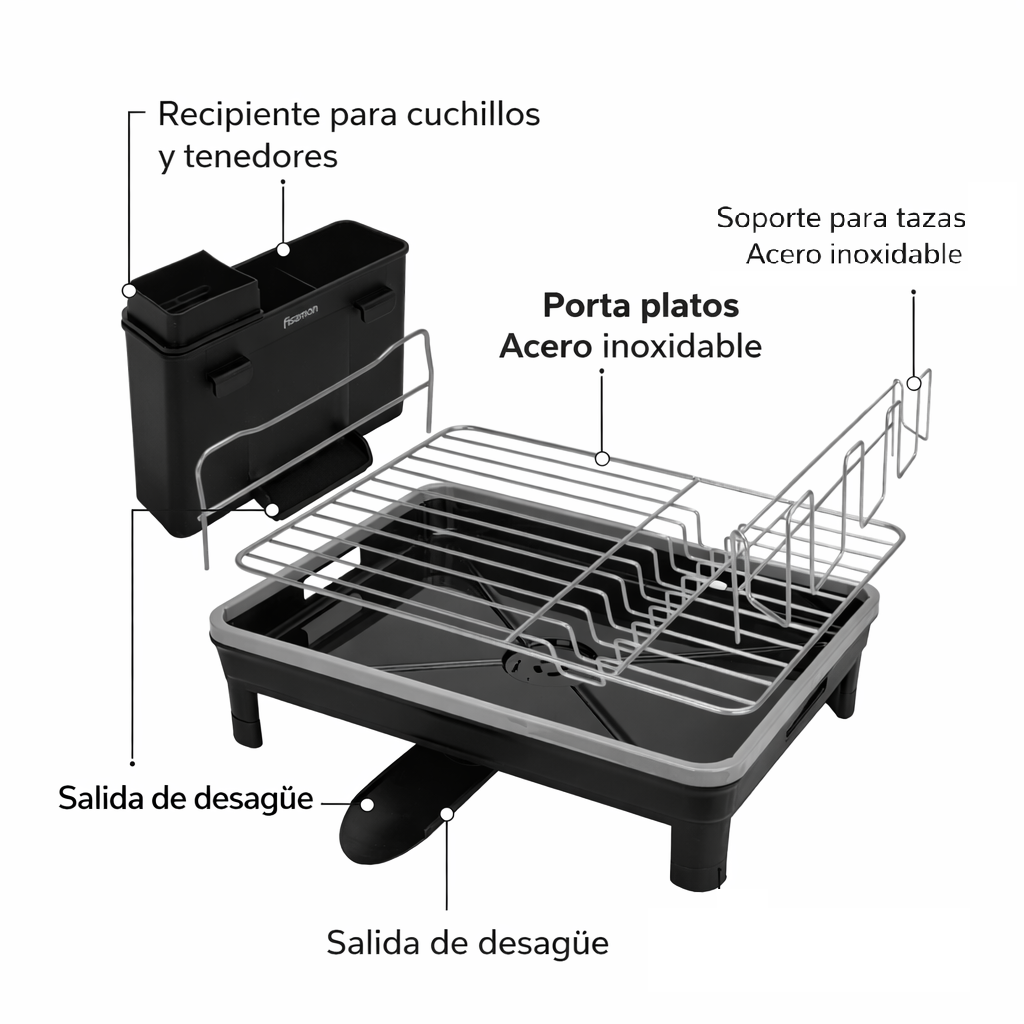 Escurridor de platos 48x32x16cm Fissman-2