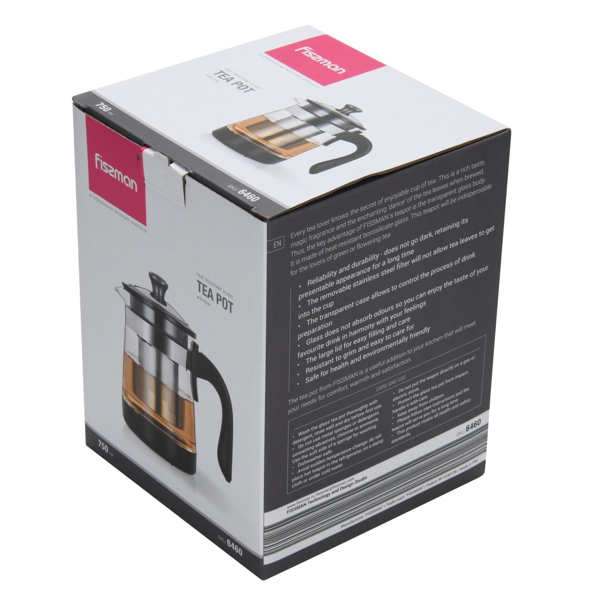 Tetera De Vidrio Con Infusor 750 Ml Fissman-7