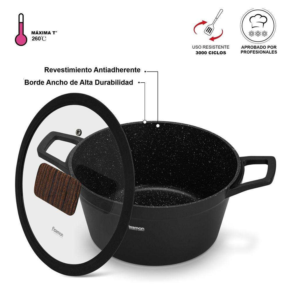 Olla Antiadhrente Filomena con Tapa De Cristal 5.7 Litros Fissman-3