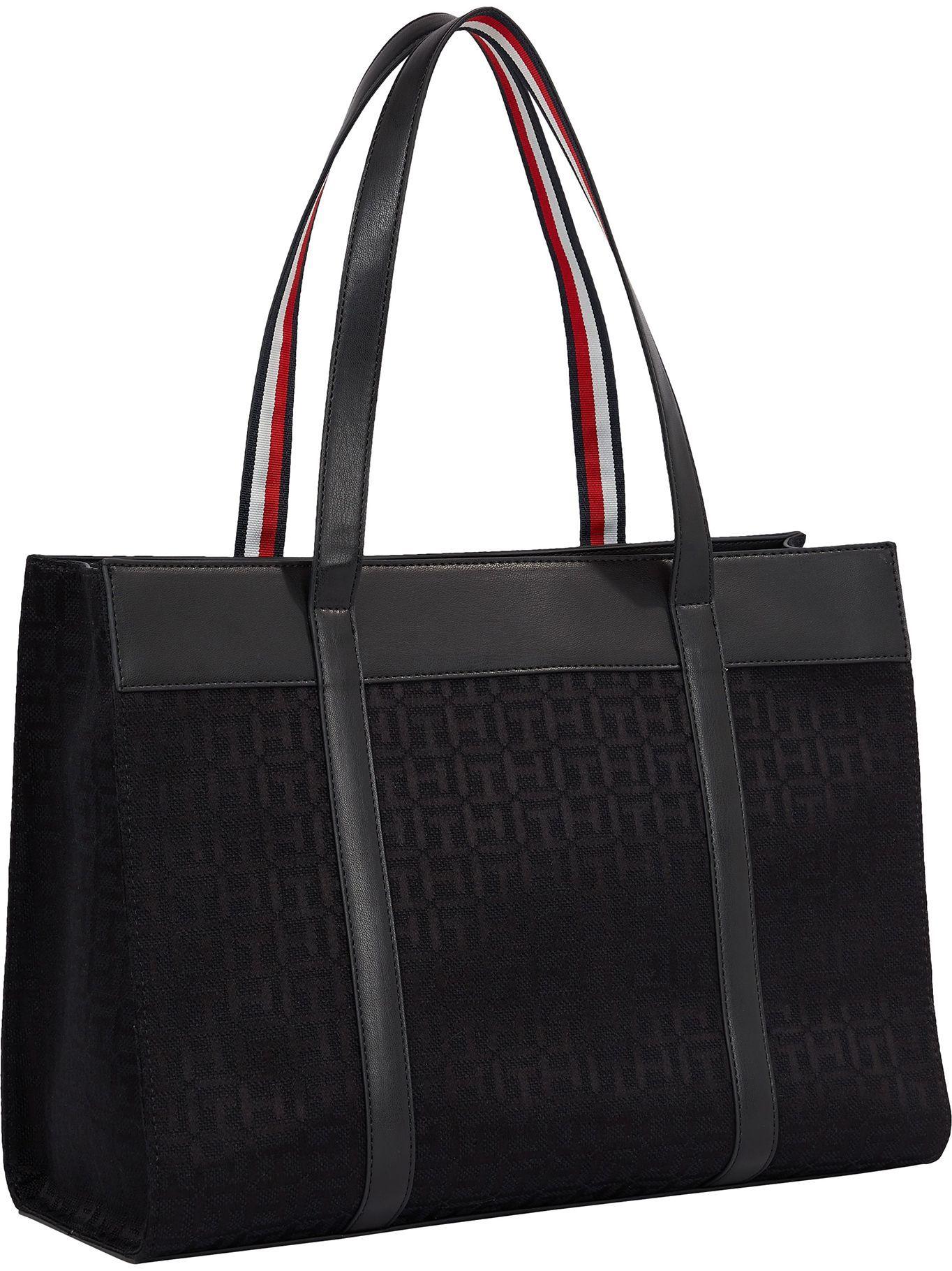 Bolso Tote Signature Medium Negro Tommy Hilfiger-1