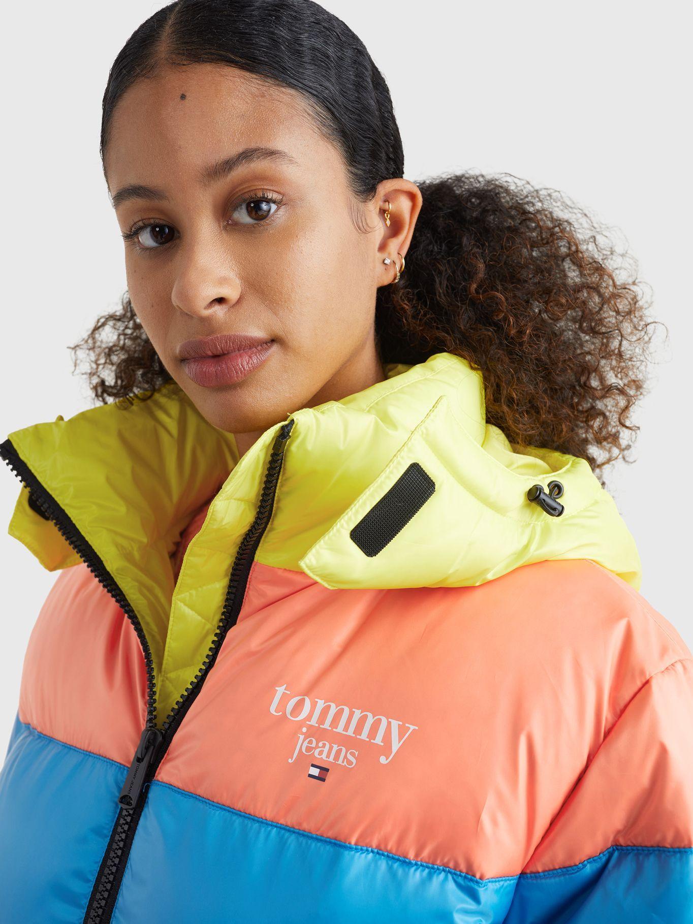 Parka Acolchada Color Block Celeste Tommy Hilfiger-3