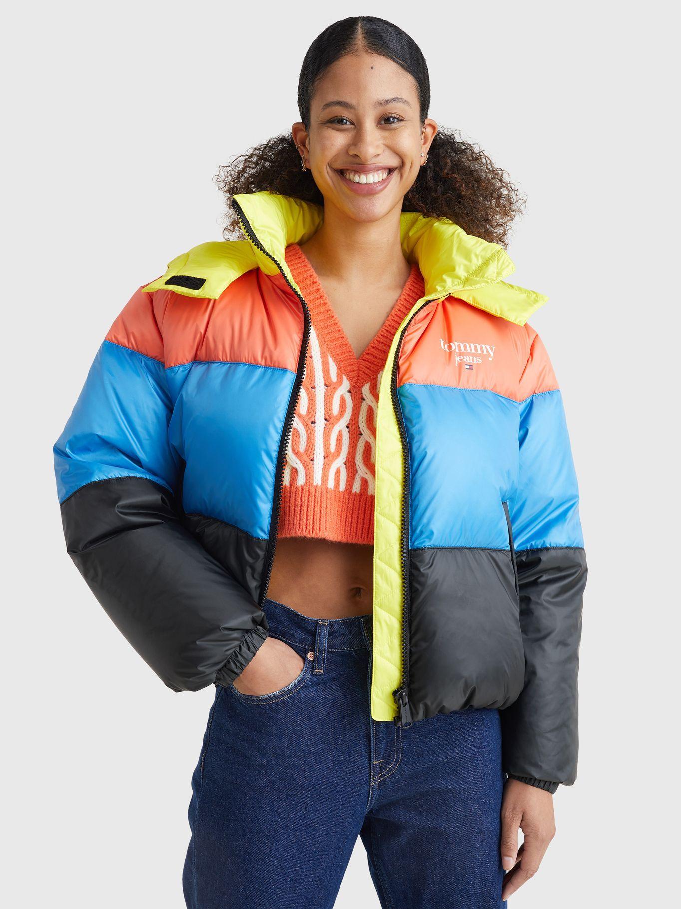 Parka Acolchada Color Block Celeste Tommy Hilfiger-0