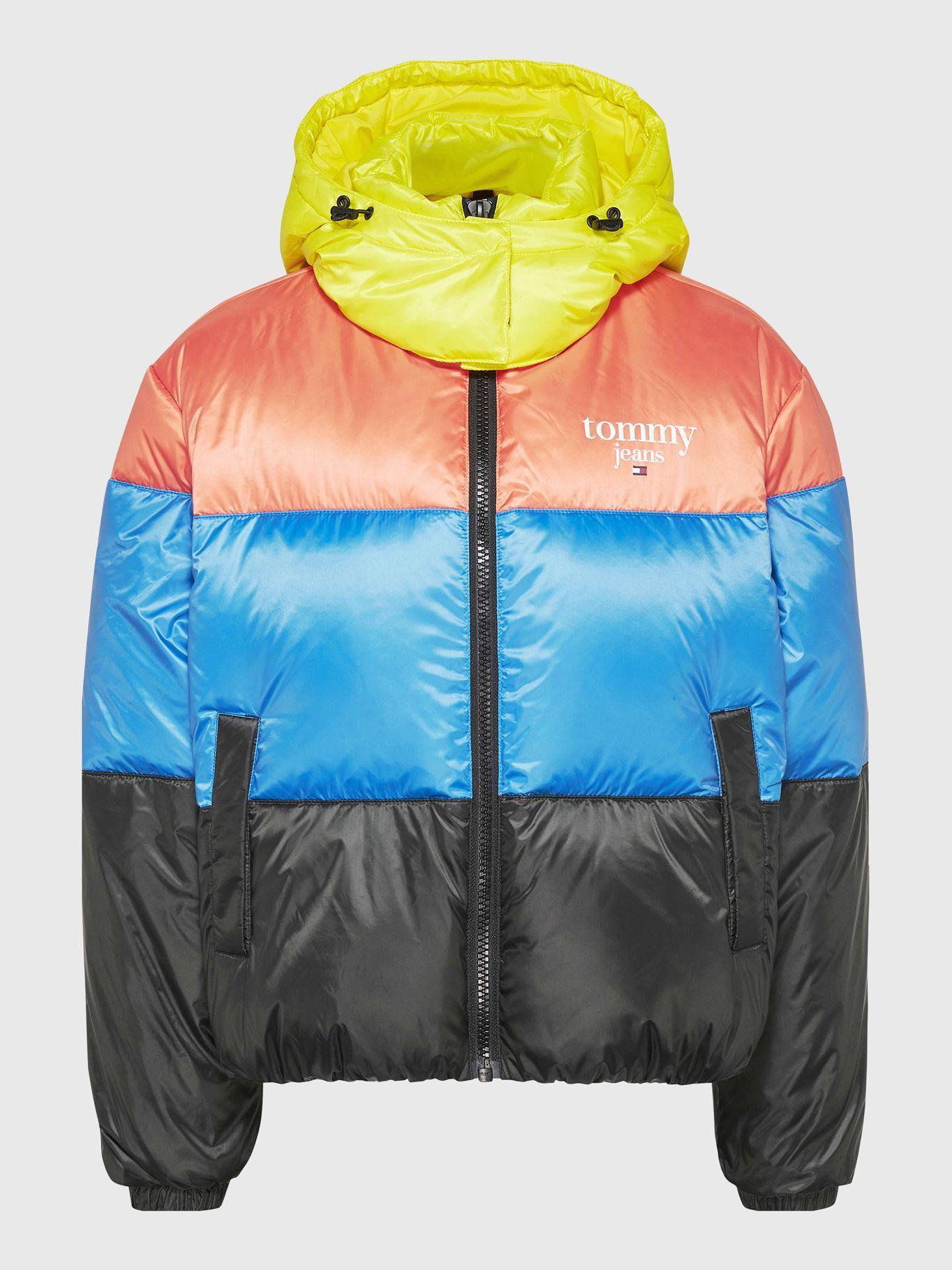 Parka Acolchada Color Block Celeste Tommy Hilfiger-4