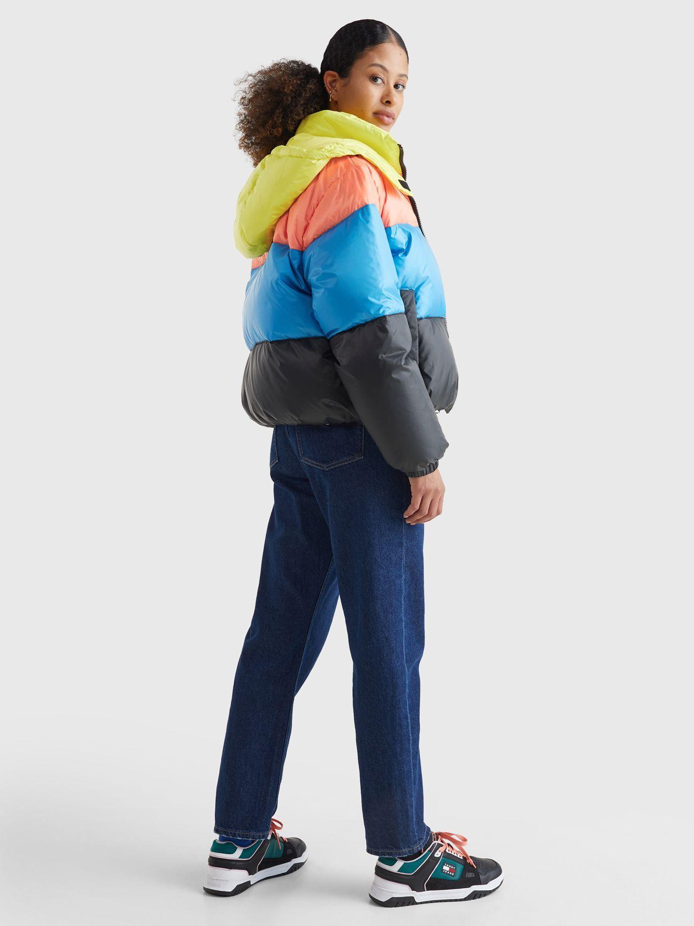 Parka Acolchada Color Block Celeste Tommy Hilfiger-2