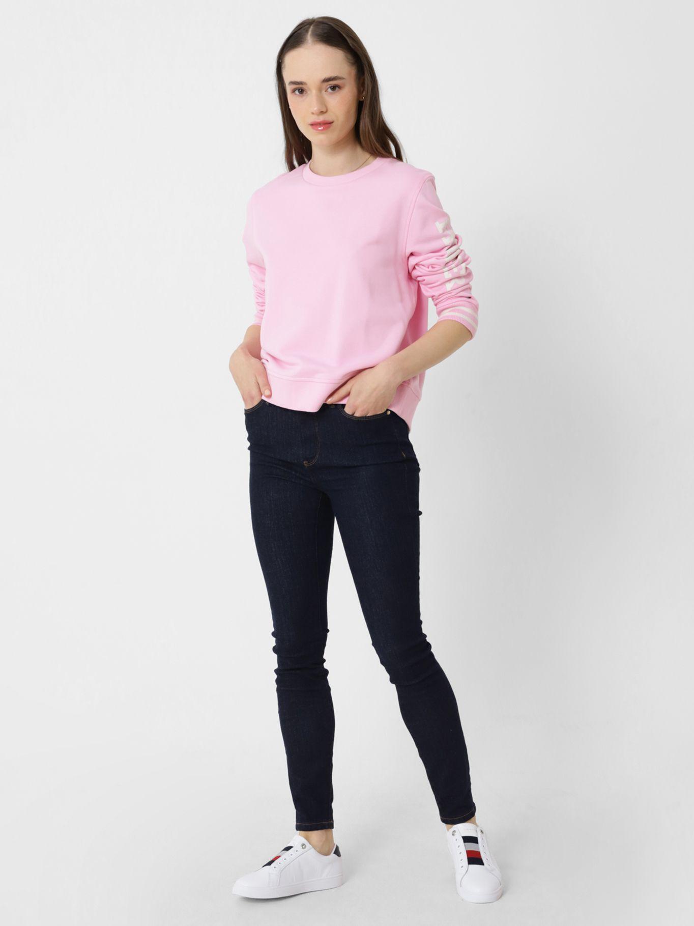 Polerón C-Neck Logo Impreso Rosado Tommy Hilfiger-2