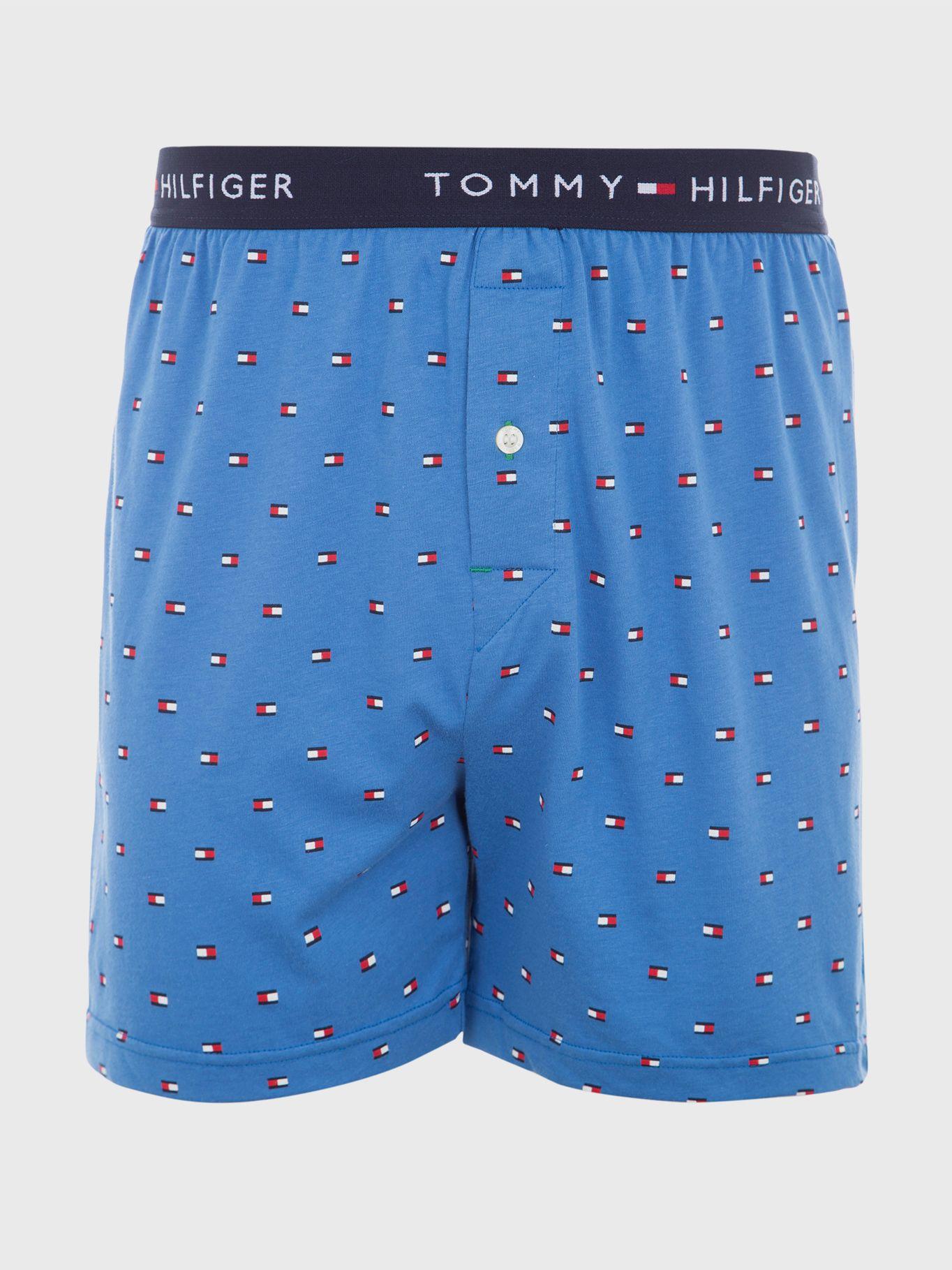 Boxer De Algodón Con Logo Celeste Tommy Hilfiger-0