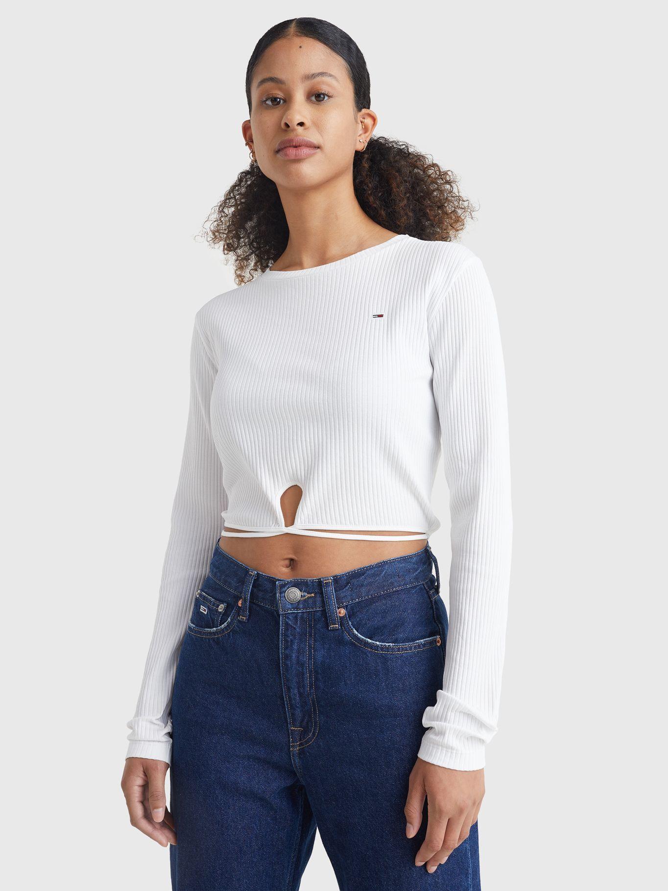 Polera Crop Strap Front Blanco Tommy Hilfiger-0