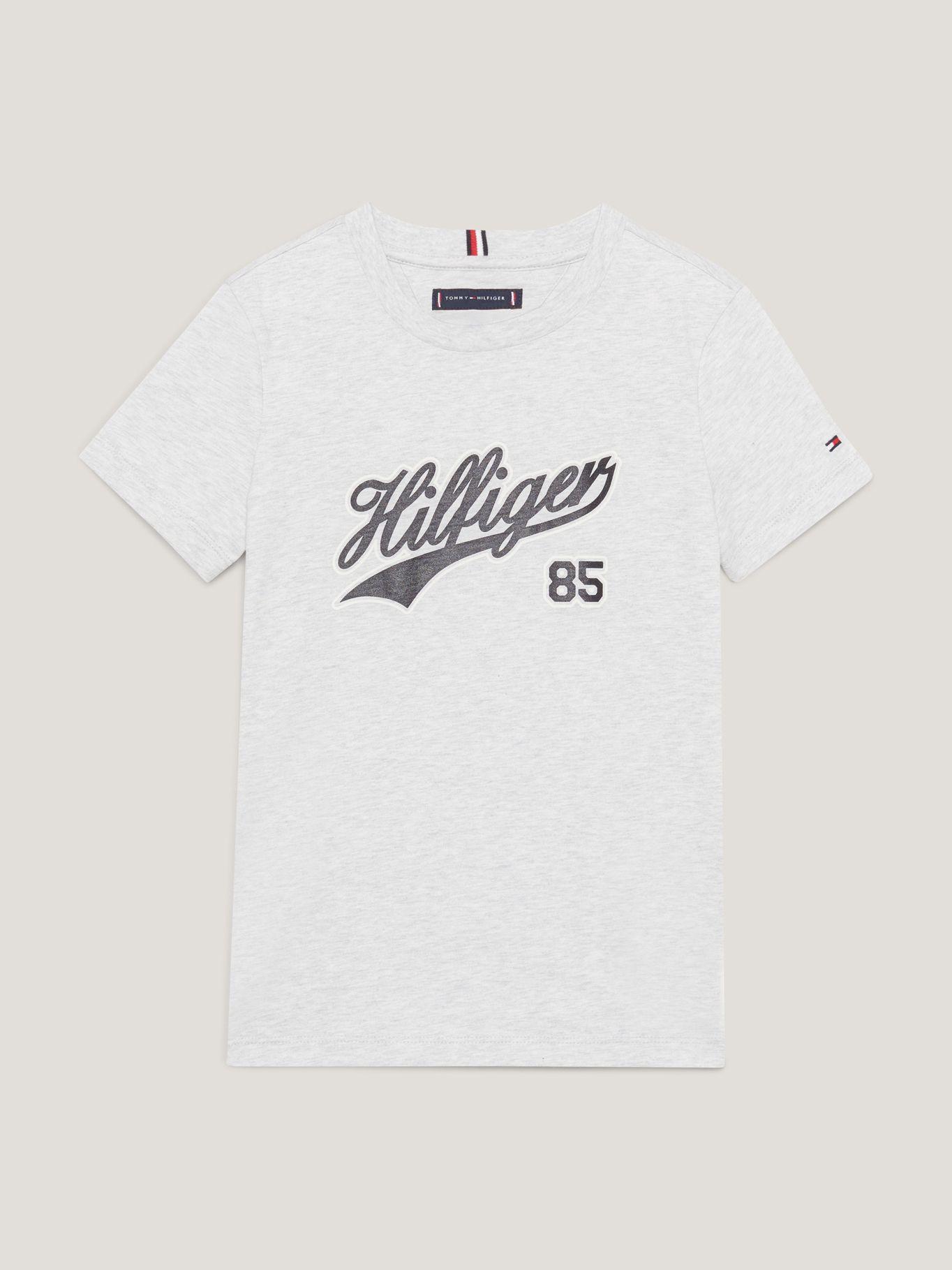 Polera Con Logo Script Gris Tommy Hilfiger-0