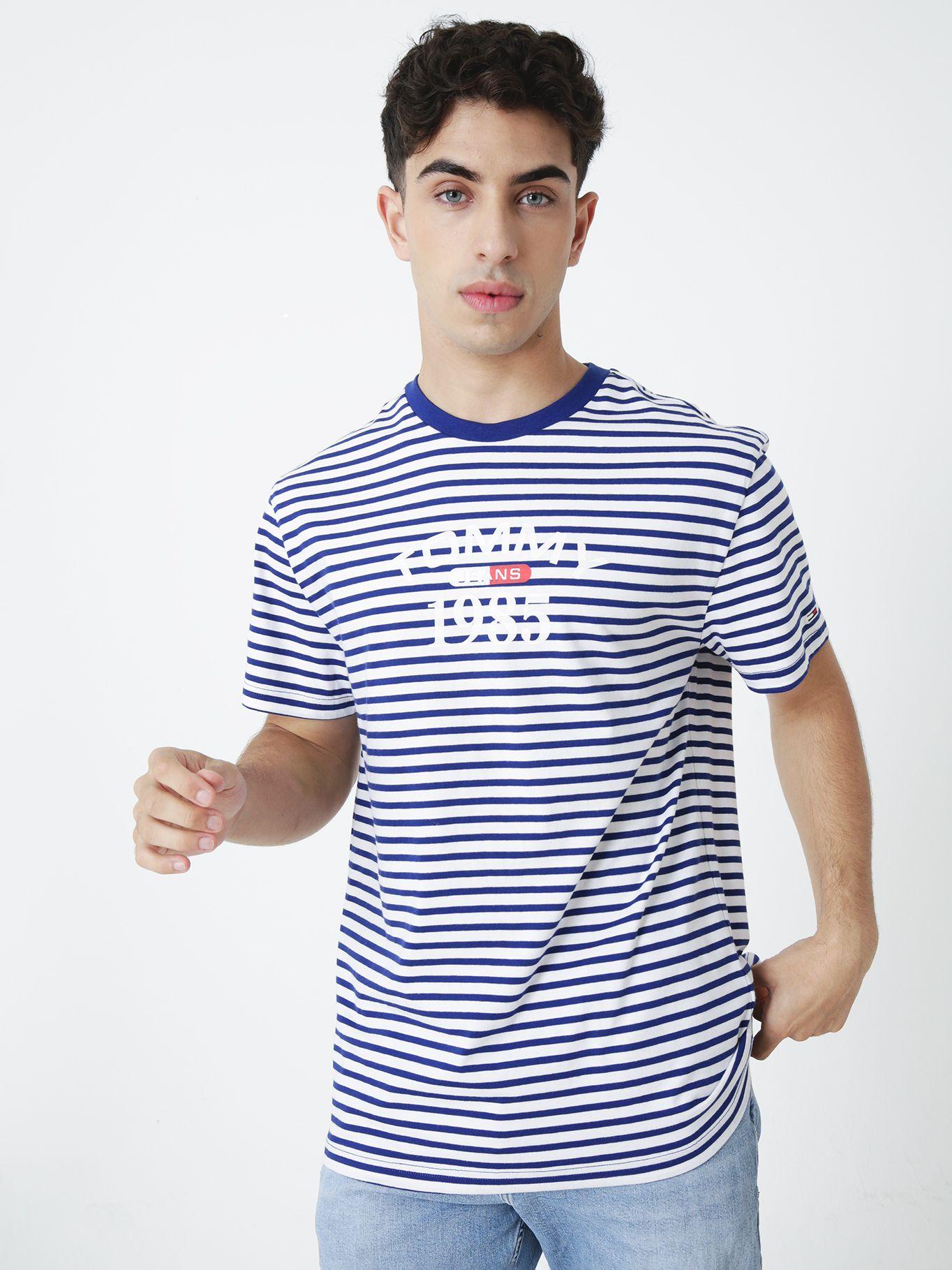 Polera Classic Graphic Stripe Azul Tommy Jeans-0