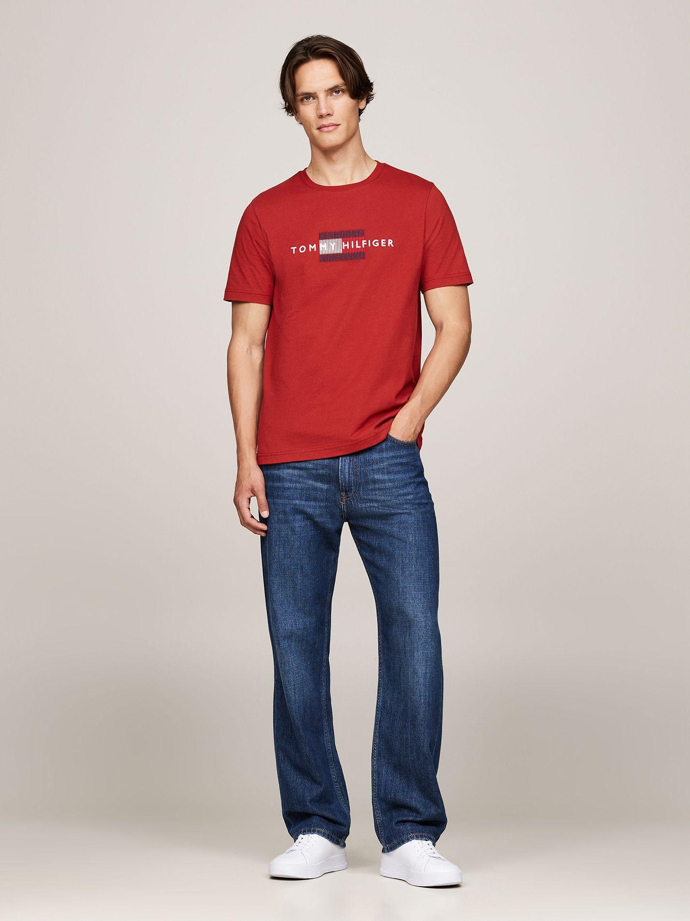 Polera Con Logo Flag Bordado Rojo Tommy Hilfiger-1