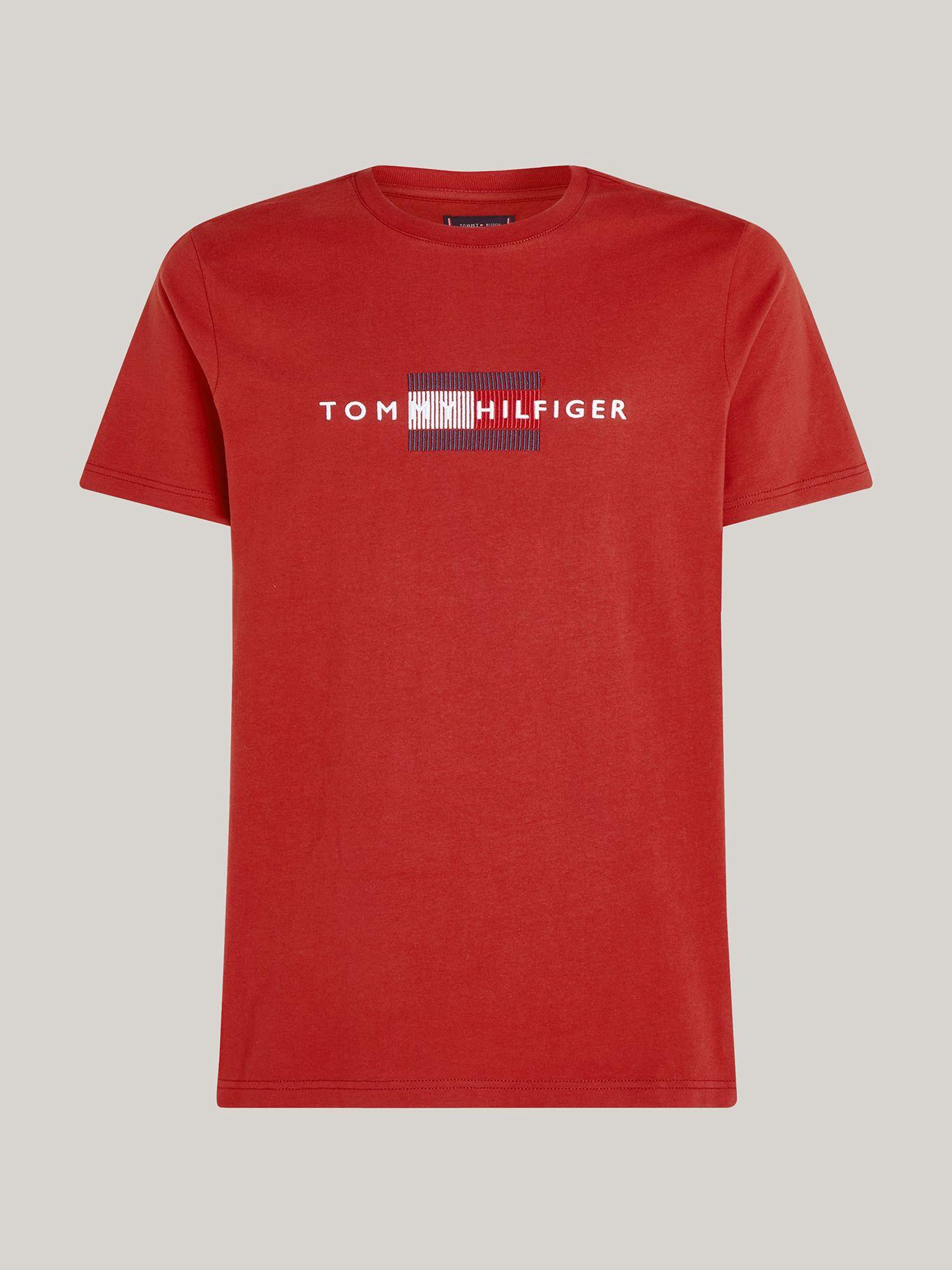 Polera Con Logo Flag Bordado Rojo Tommy Hilfiger-4