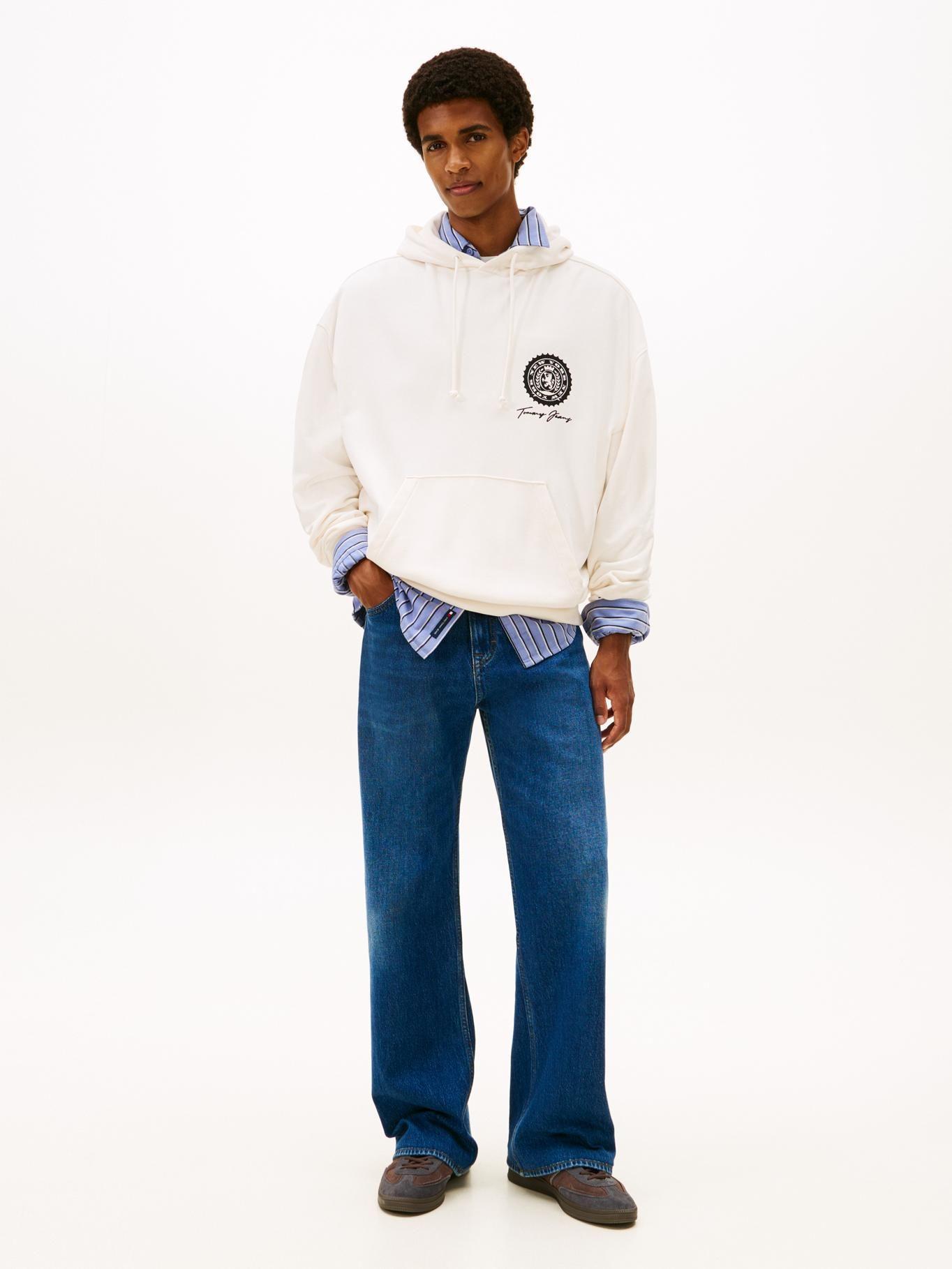 Polerón Hoodie Con Logo Gráfico Tommy Jeans Blanco-1