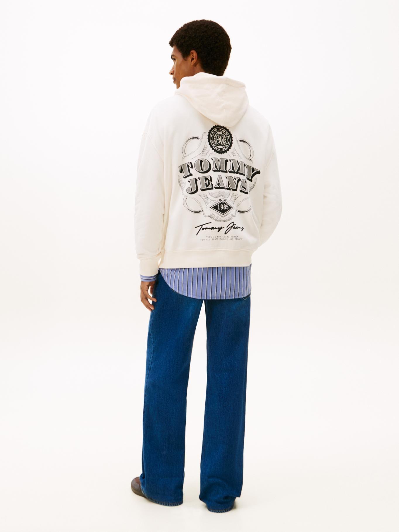 Polerón Hoodie Con Logo Gráfico Tommy Jeans Blanco-2